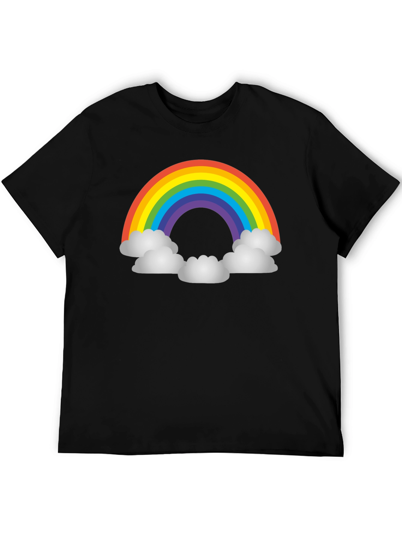 Black Rainbow Cloud Graphic T-Shirt - Unisex Black Tee view 5