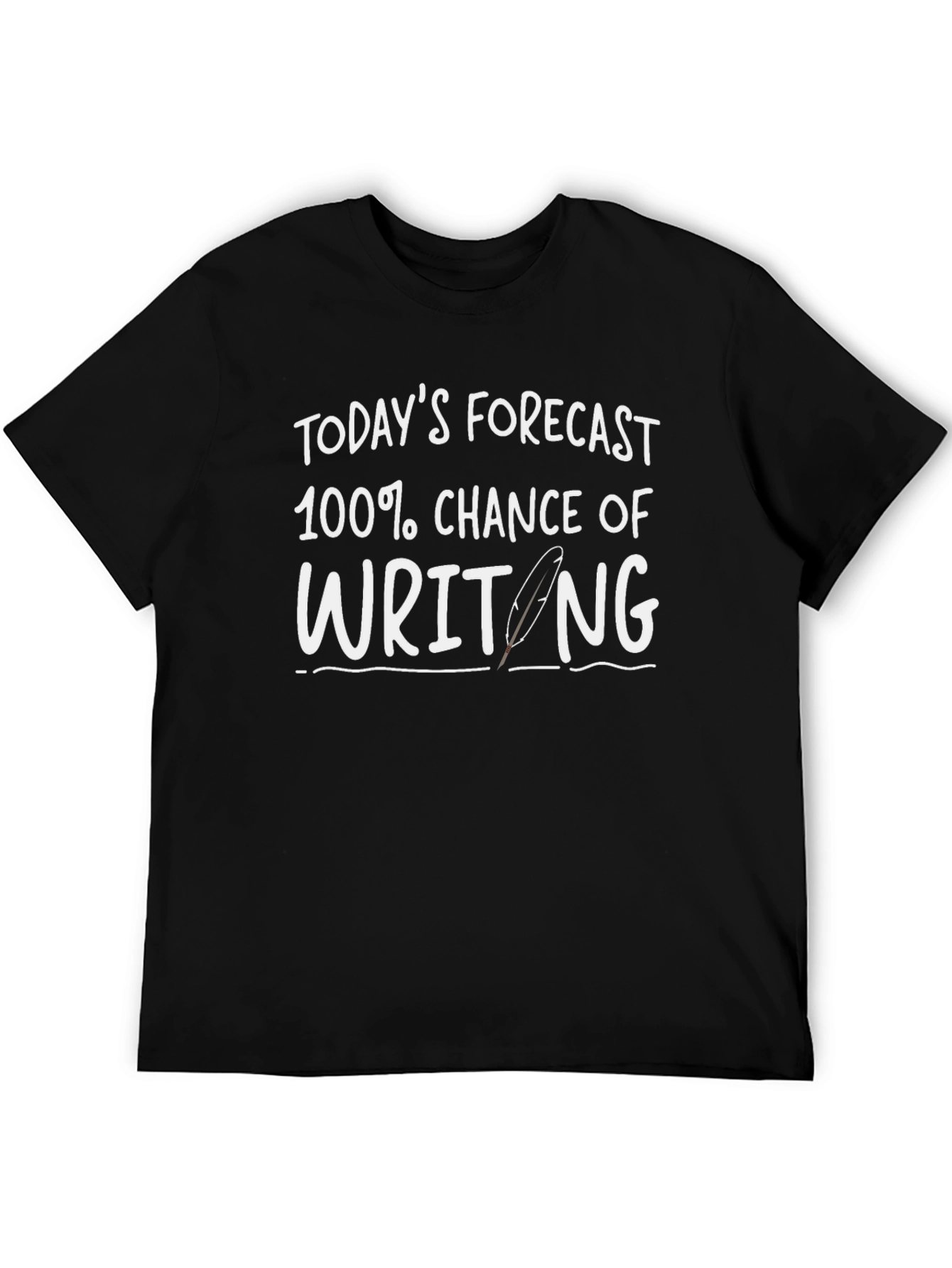 Black Writer's Forecast Graphic Tee - 100% Chance Writing T-Shirt view 5