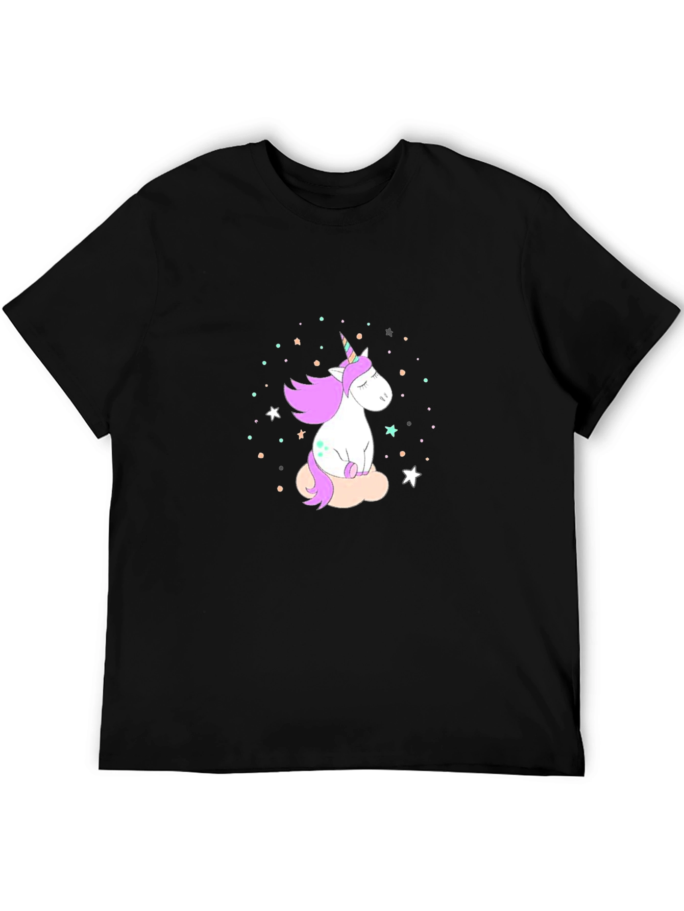 Black Unicorn Dreams T-Shirt - Black Cotton Comfort view 5