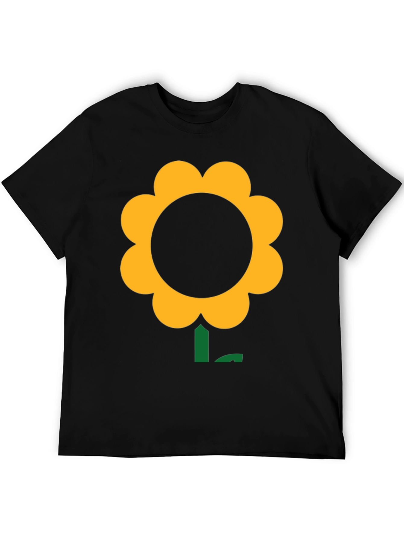 Black Black T-Shirt with Bold Flower Graphic view 5