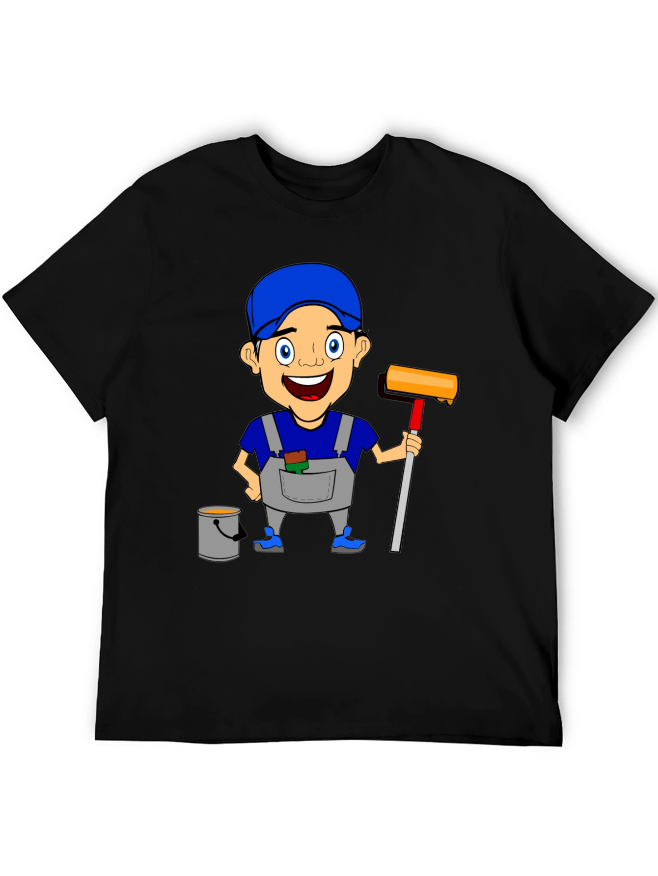 Black Painter Cartoon Graphic T-Shirt view 5