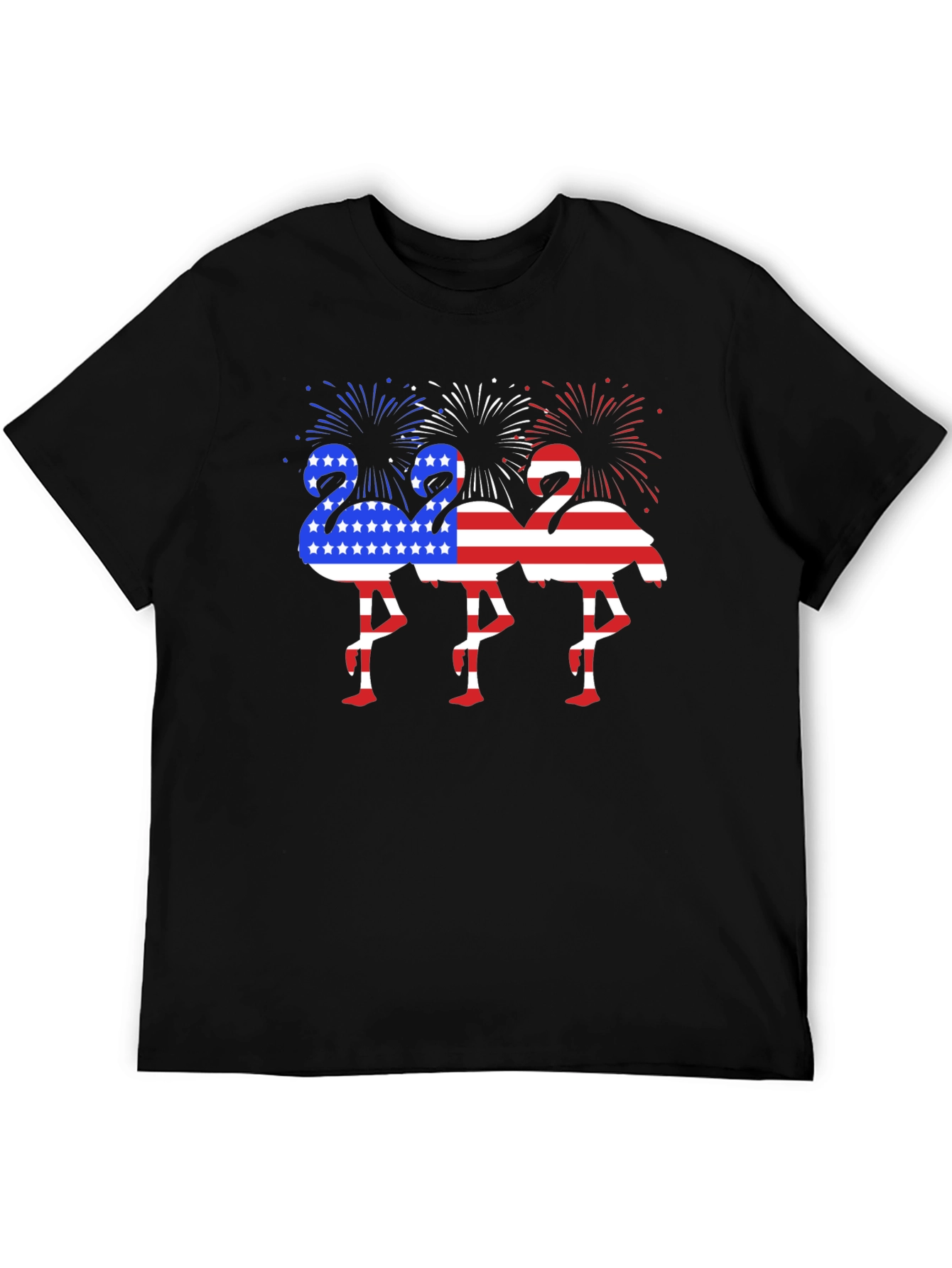 Black Patriotic Flamingo Graphic Tee view 5