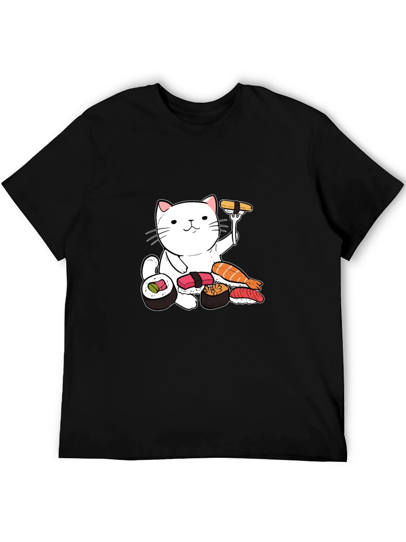 Black Sushi Cat Graphic T-Shirt - Cute & Comfy view 5