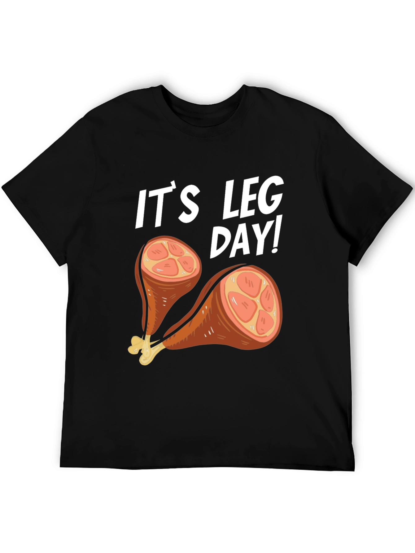 Black It's Leg Day Turkey Humor T-Shirt view 5