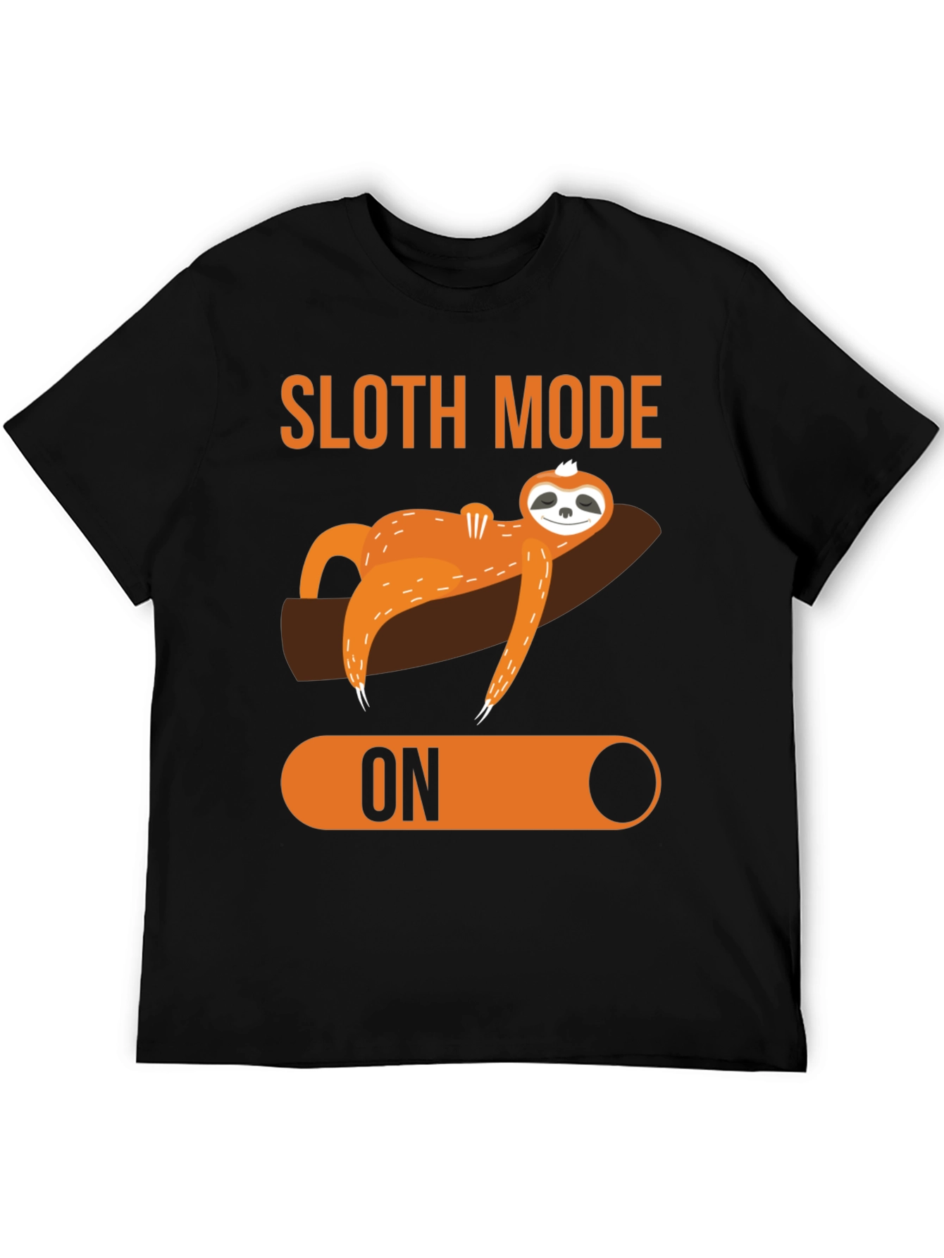 Black Sloth Mode ON Graphic T-Shirt view 5