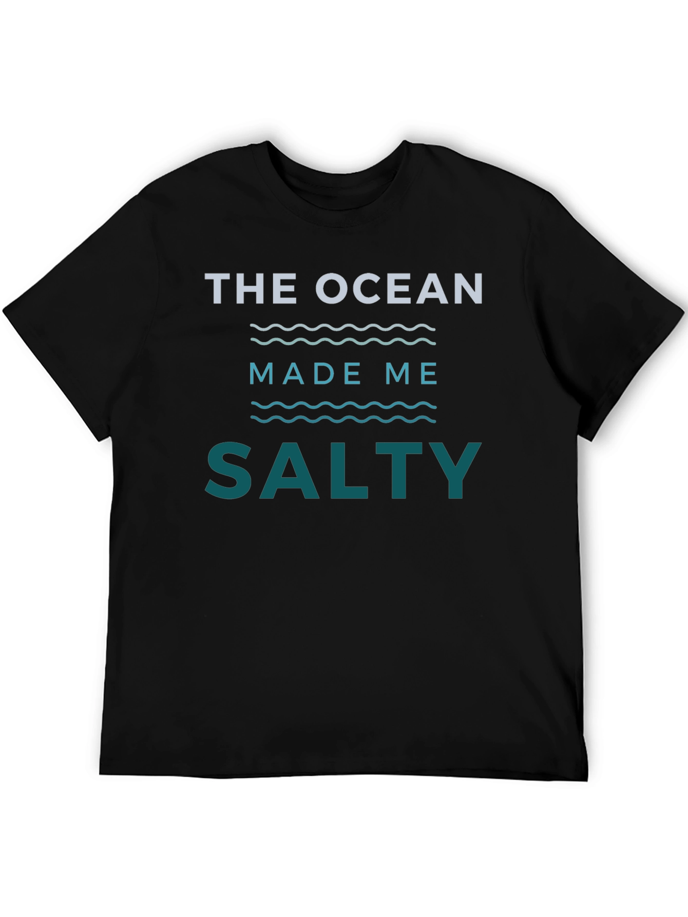 Black The Ocean Made Me Salty Tee - Black Cotton Shirt view 5