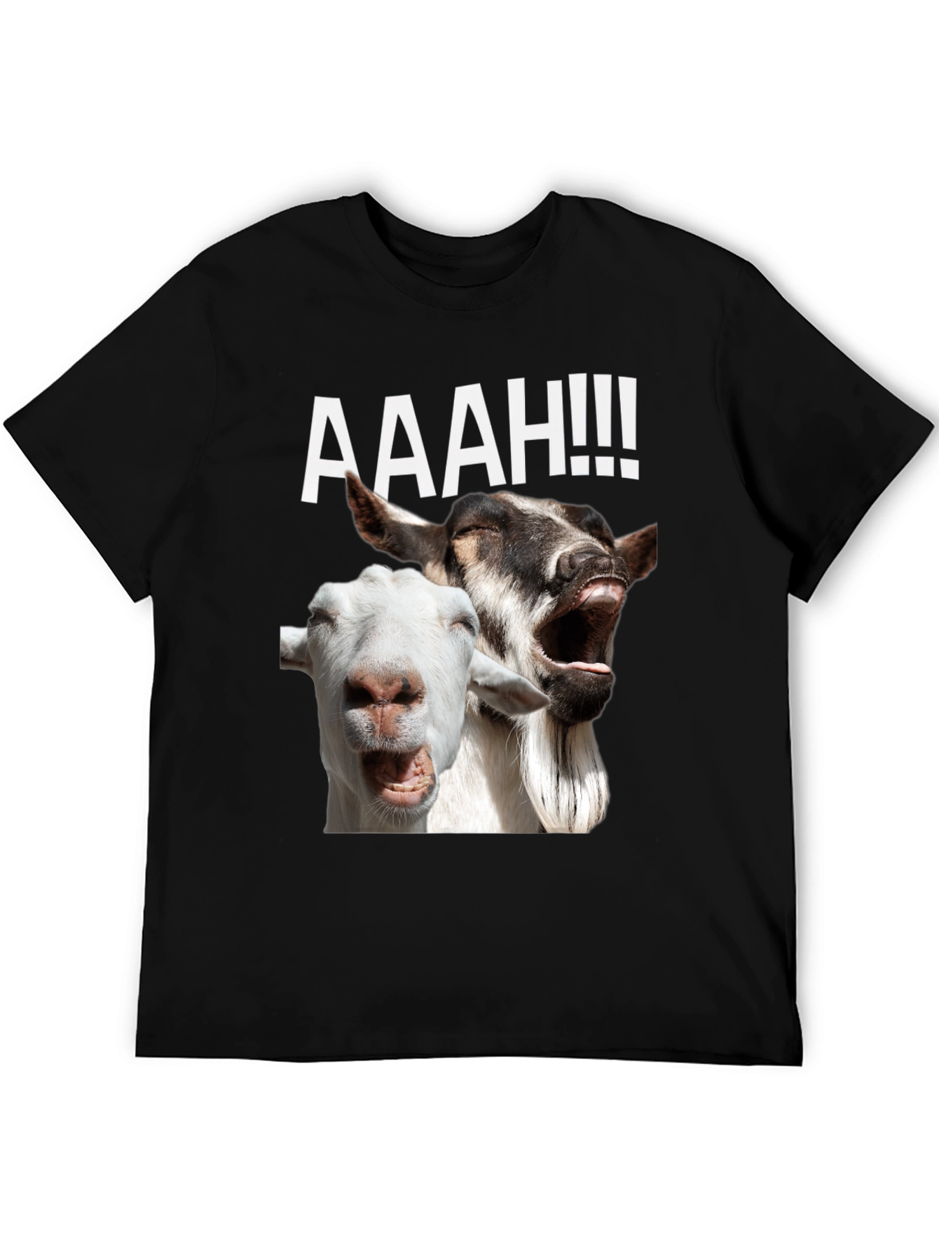 Black Screaming Goats Graphic Tee - Hilarious Novelty T-Shirt view 5