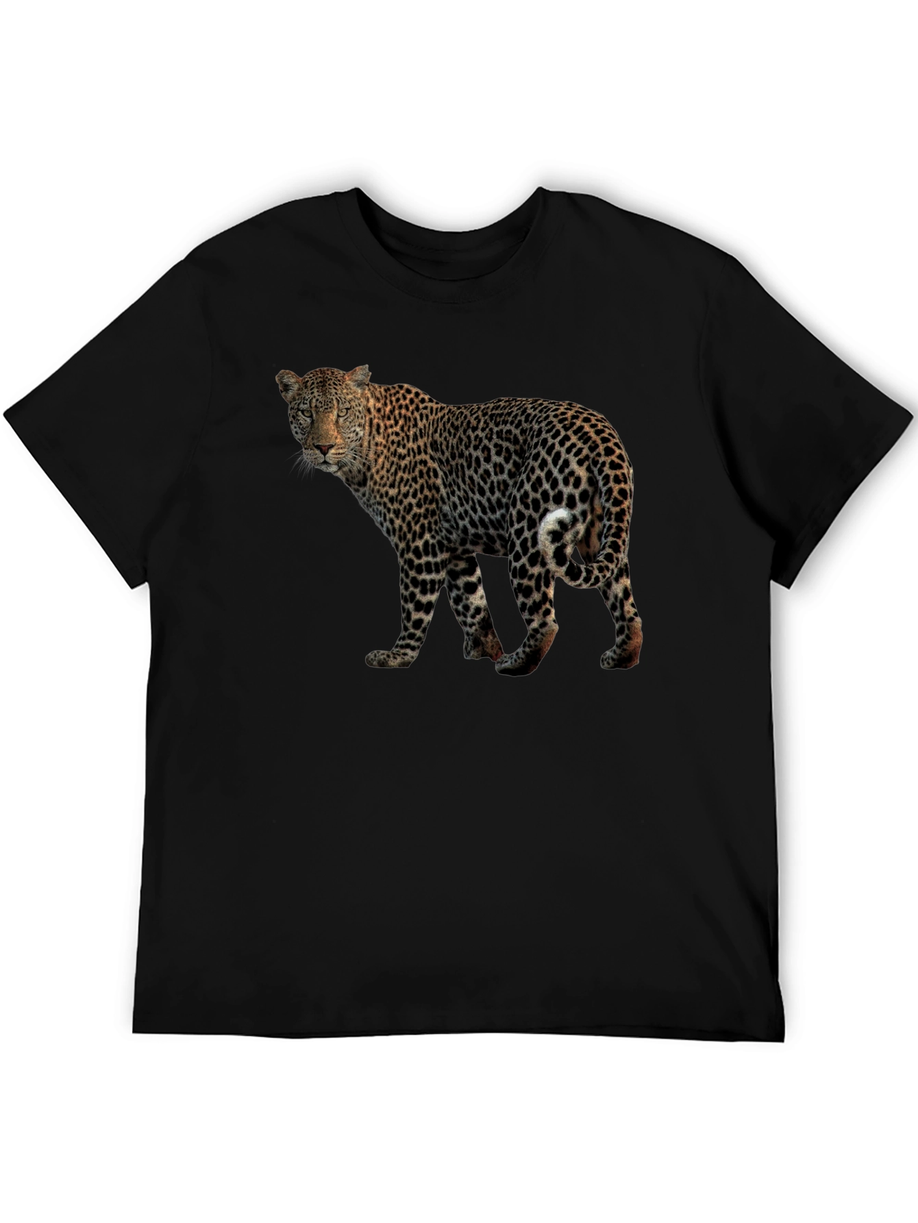 Black Leopard Print Black T-Shirt view 5