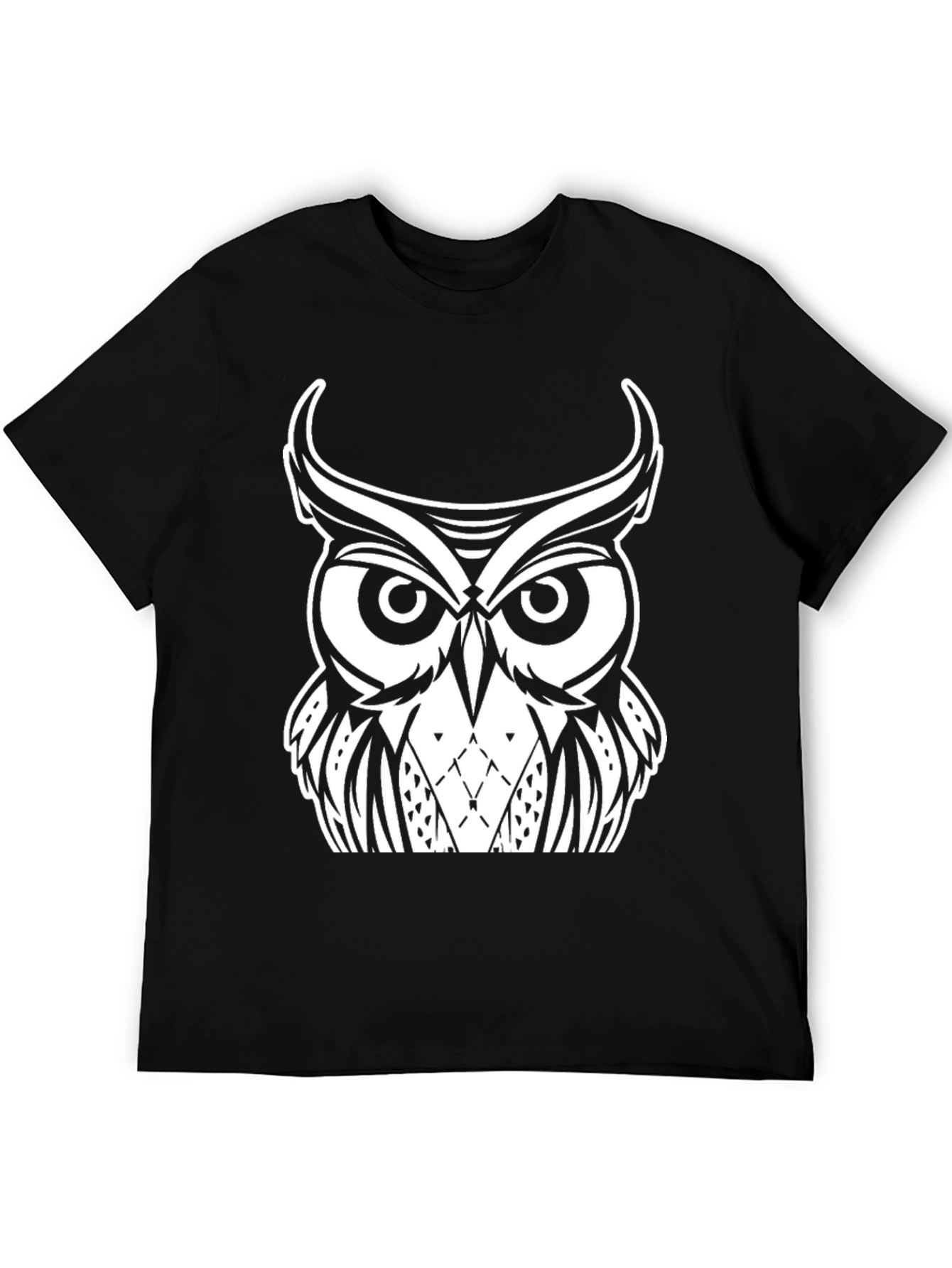 Black Owl Graphic Black T-Shirt - Unique Design view 5