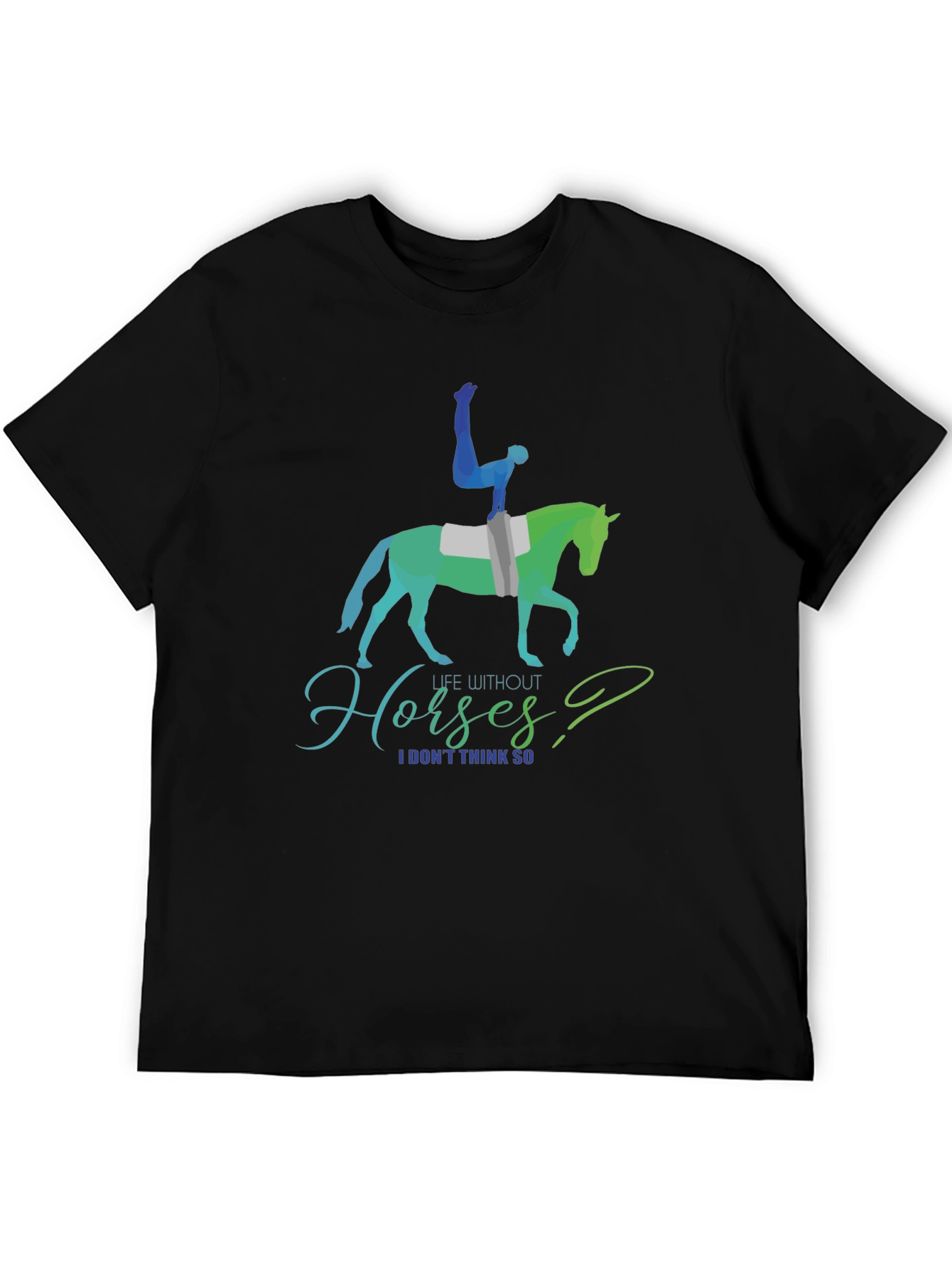 Black Equestrian T-Shirt: Life Without Horses? view 5
