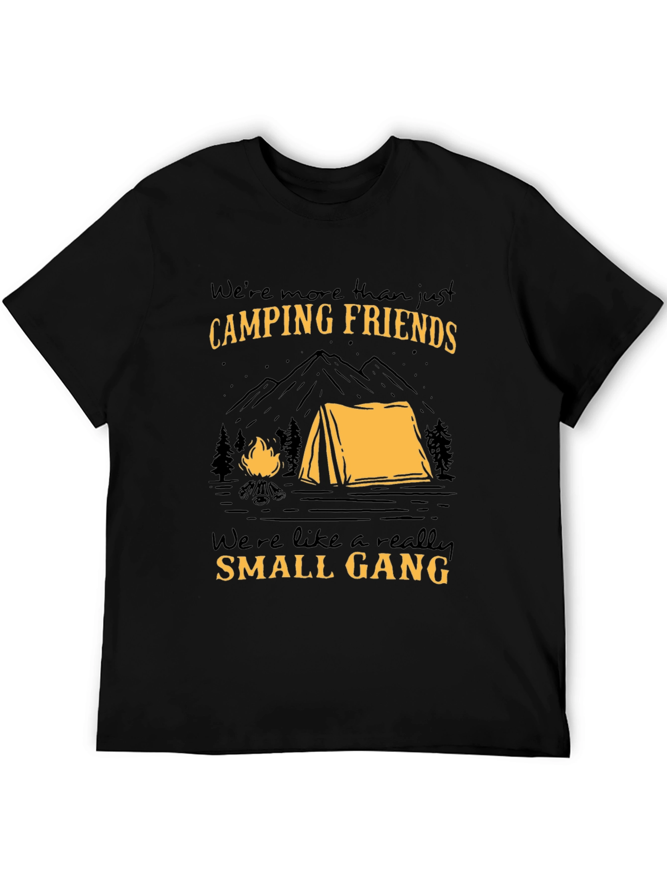 Black Camping Friends Small Gang Graphic T-Shirt view 5