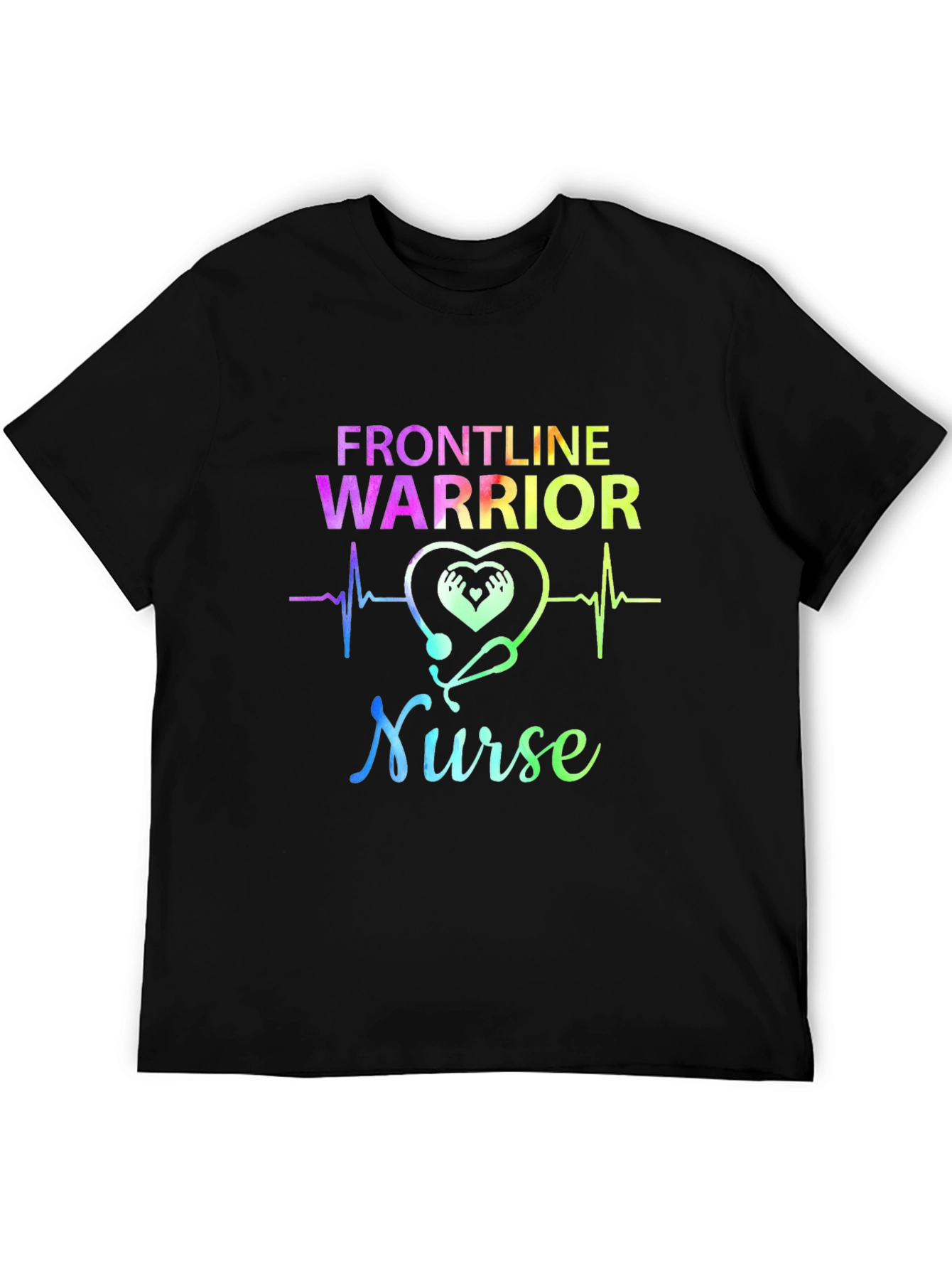 Black Frontline Warrior Nurse Graphic Tee - Unisex view 5