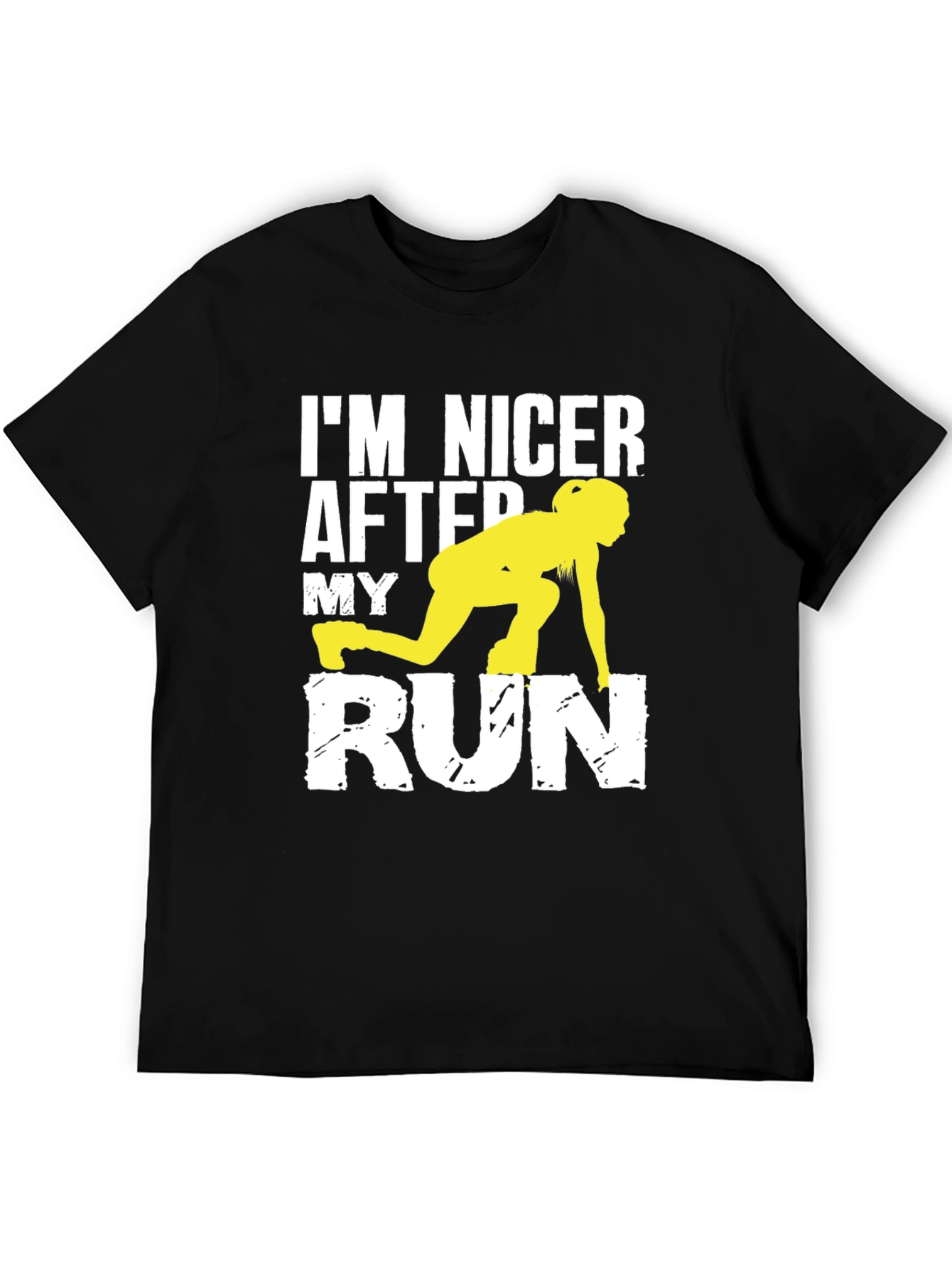 Black Funny Running T-Shirt: I'm Nicer After My Run view 5