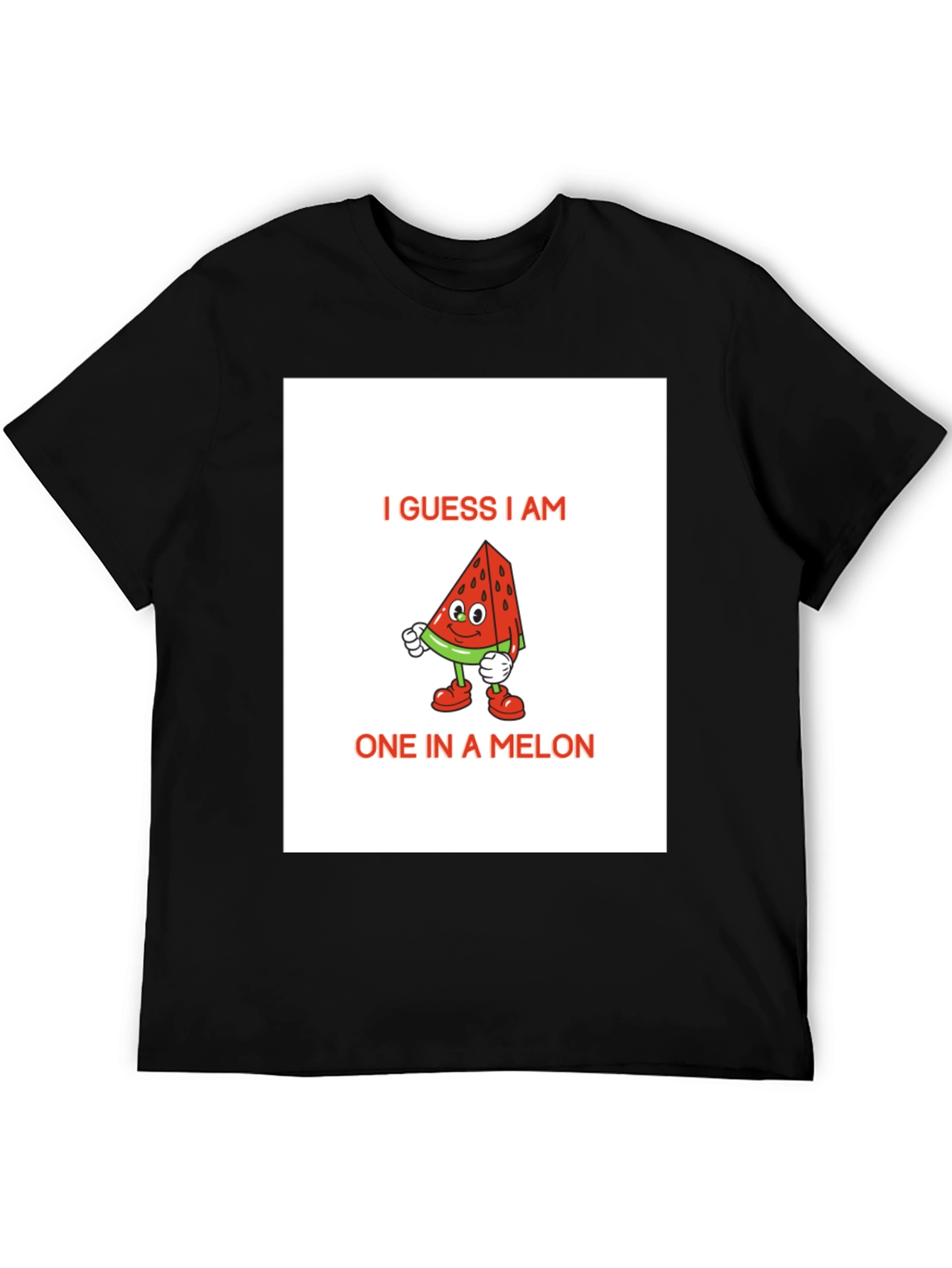 Black One in a Melon Graphic T-Shirt - Novelty Fruit Tee view 5