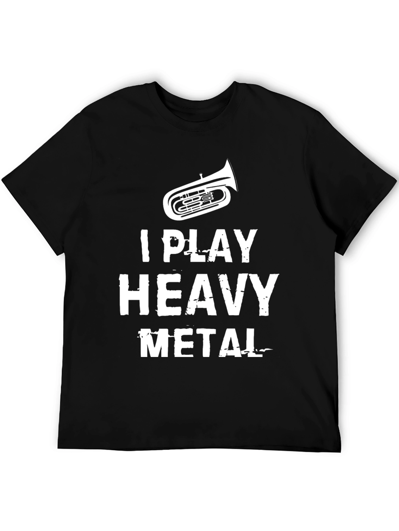 Black I Play Heavy Metal Tuba T-Shirt view 5