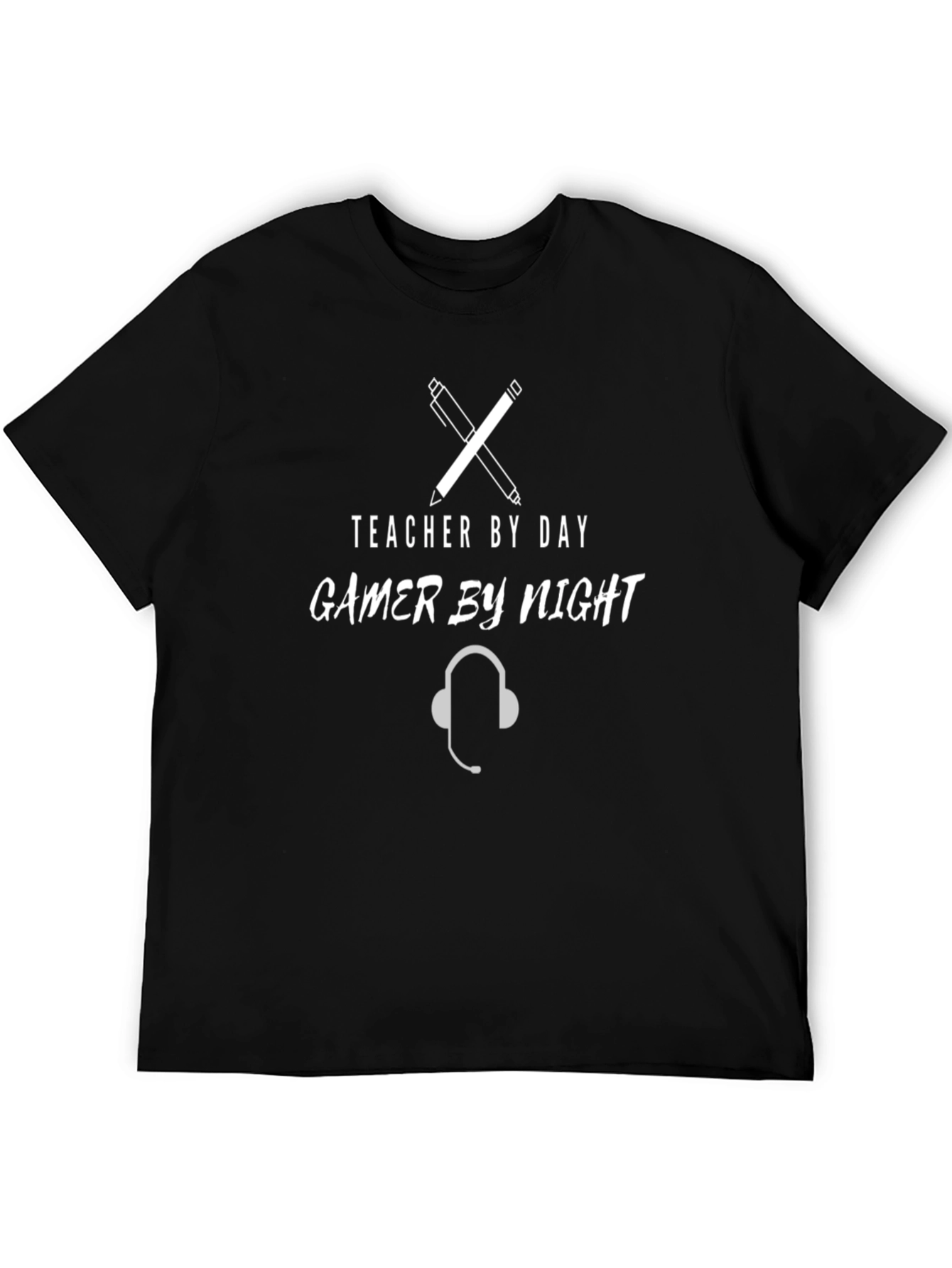 Black Teacher By Day Gamer By Night Graphic T-Shirt view 5