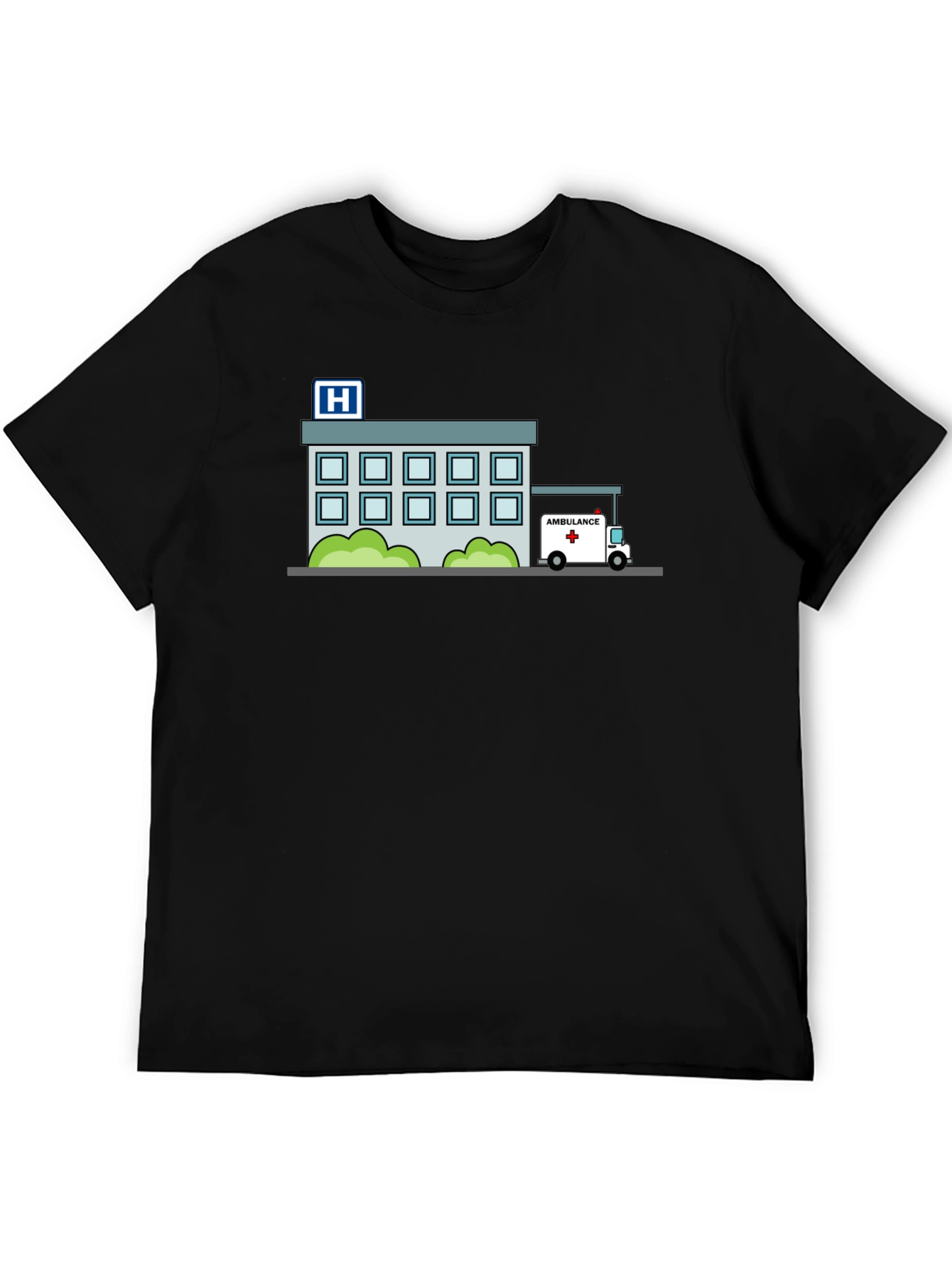 Black Hospital & Ambulance Graphic T-Shirt view 5