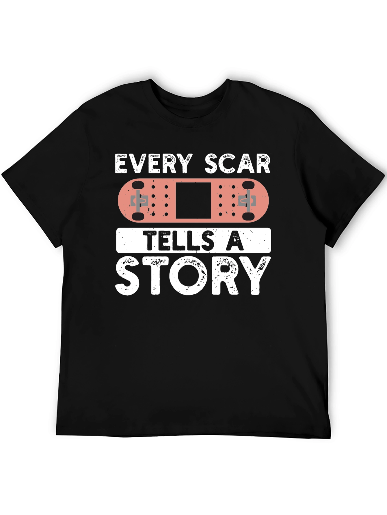 Black Every Scar Tells A Story Bandage Graphic T-Shirt view 5
