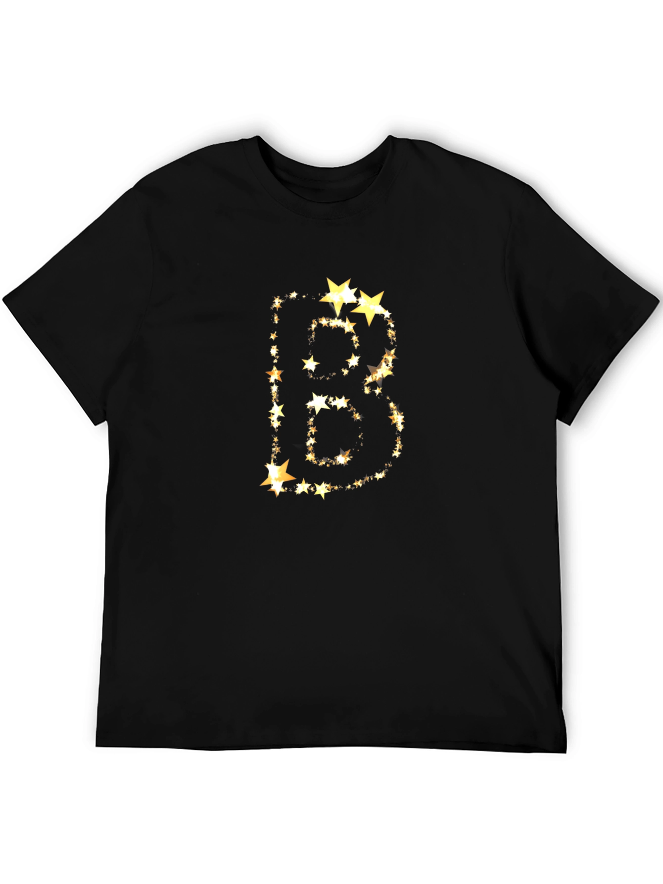 Black Starry Letter B Graphic Tee - Black view 5