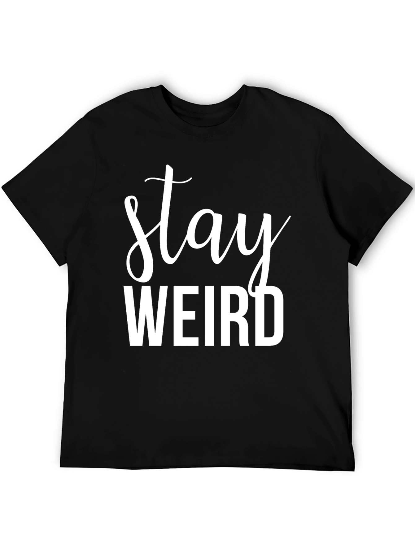 Black Stay Weird Graphic Tee - Black Cotton Comfort view 5
