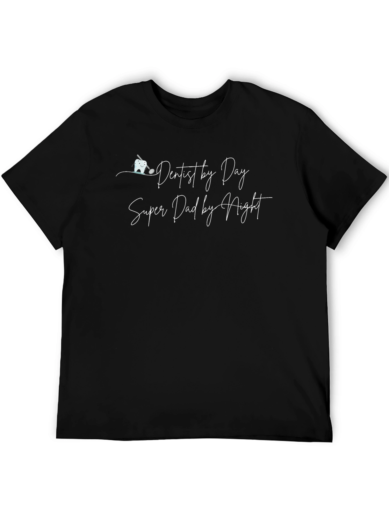 Black Dentist Dad Graphic Tee - Super Dad By Night! view 5