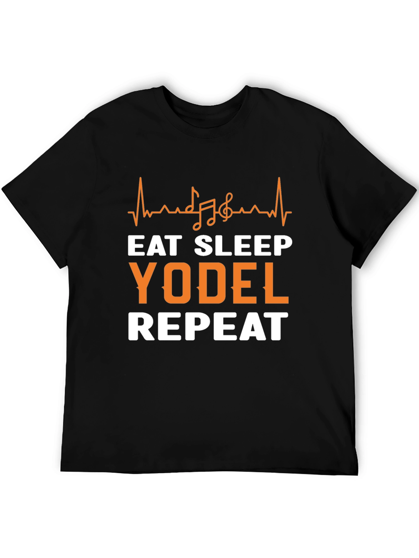 Black Eat Sleep Yodel Repeat T-Shirt view 5