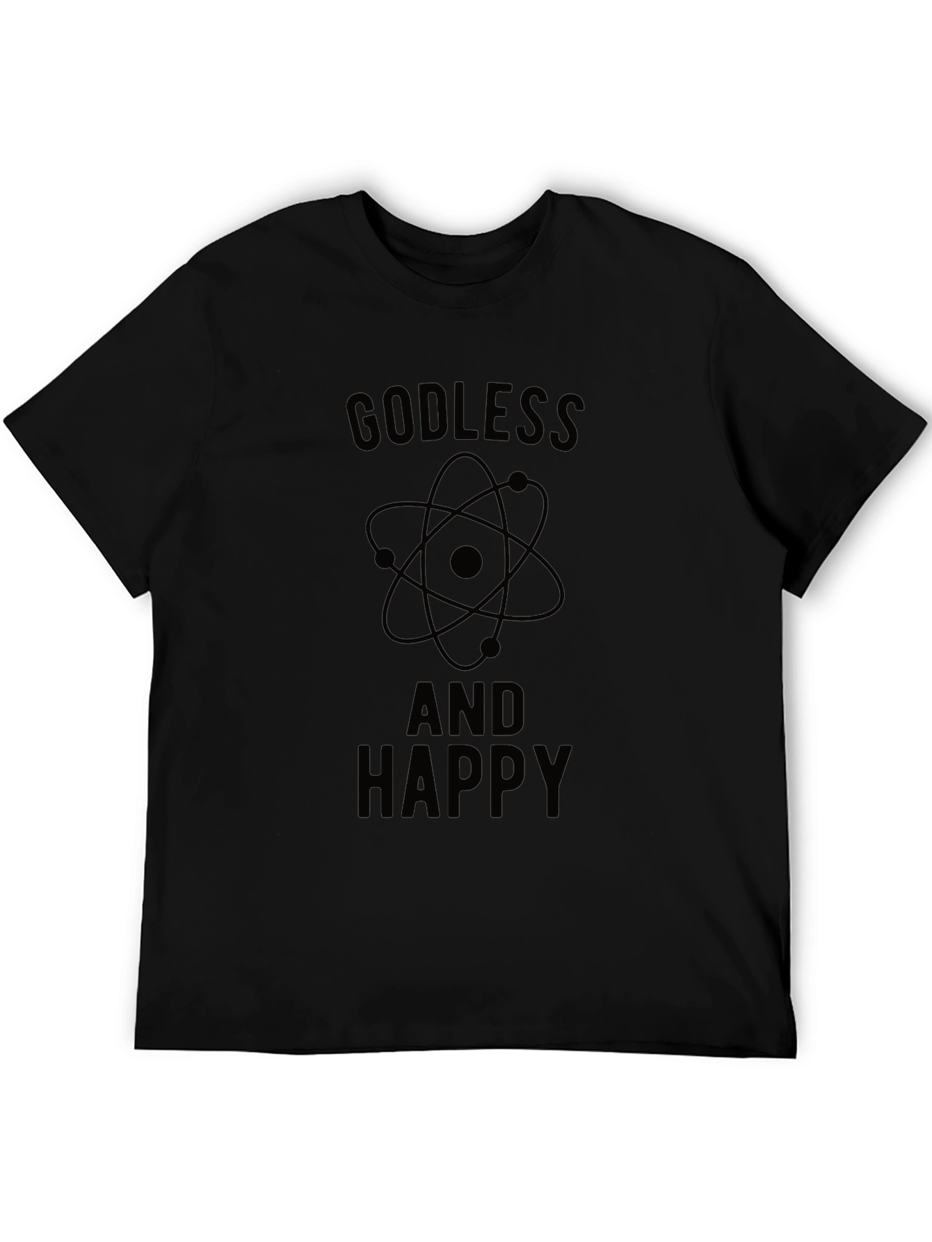 Black Godless And Happy Graphic Tee view 5