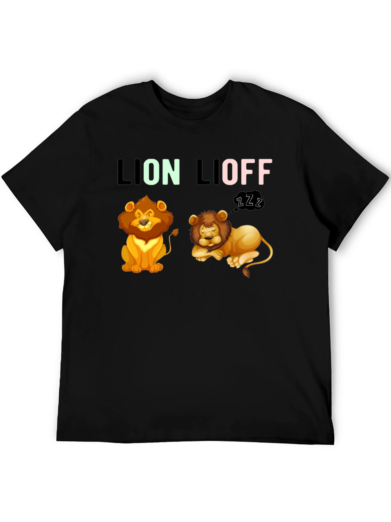 Black Lion Lioff T-Shirt - Funny Graphic Tee view 5