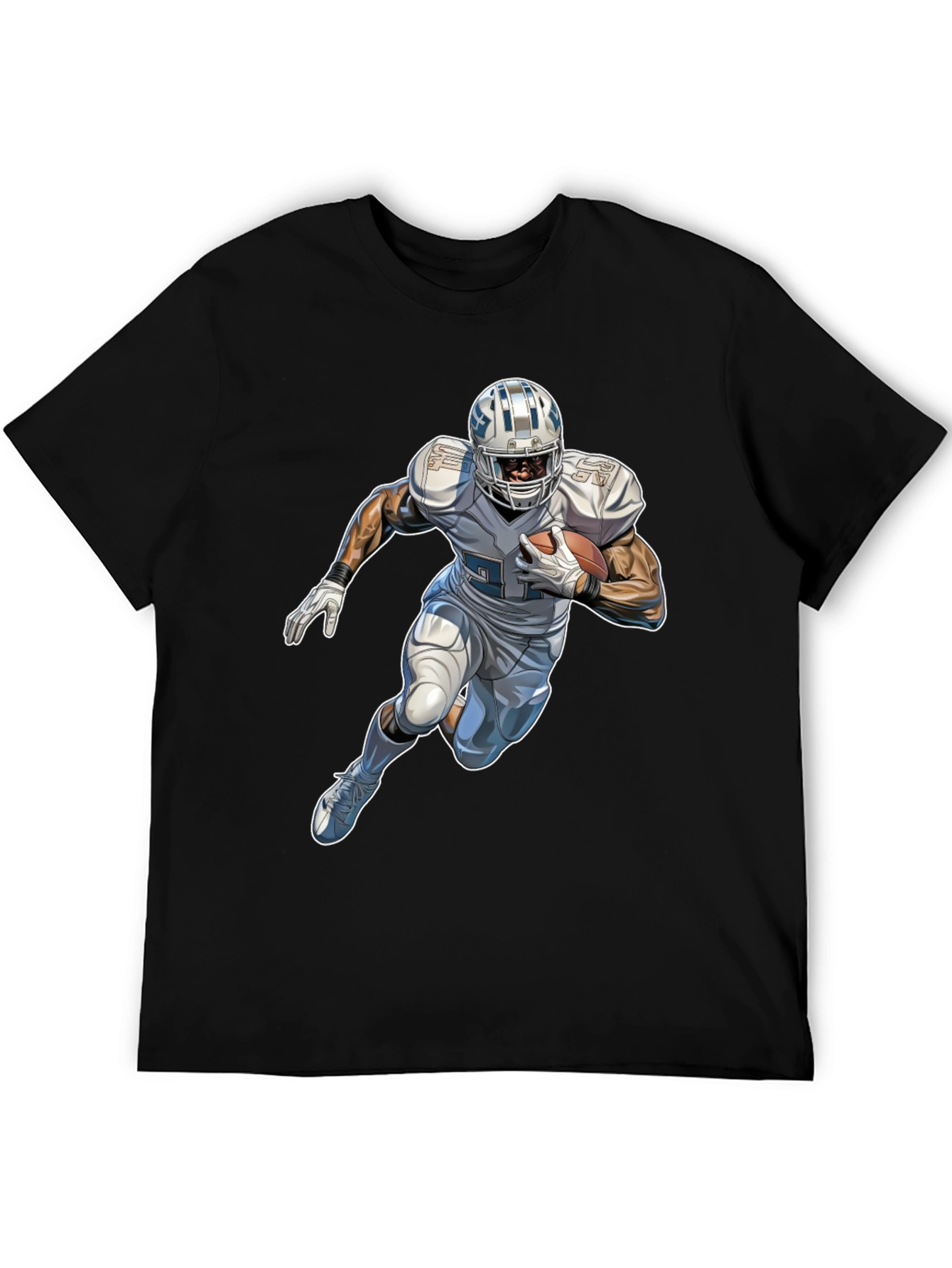 Black Football Player Graphic Black T-Shirt view 5