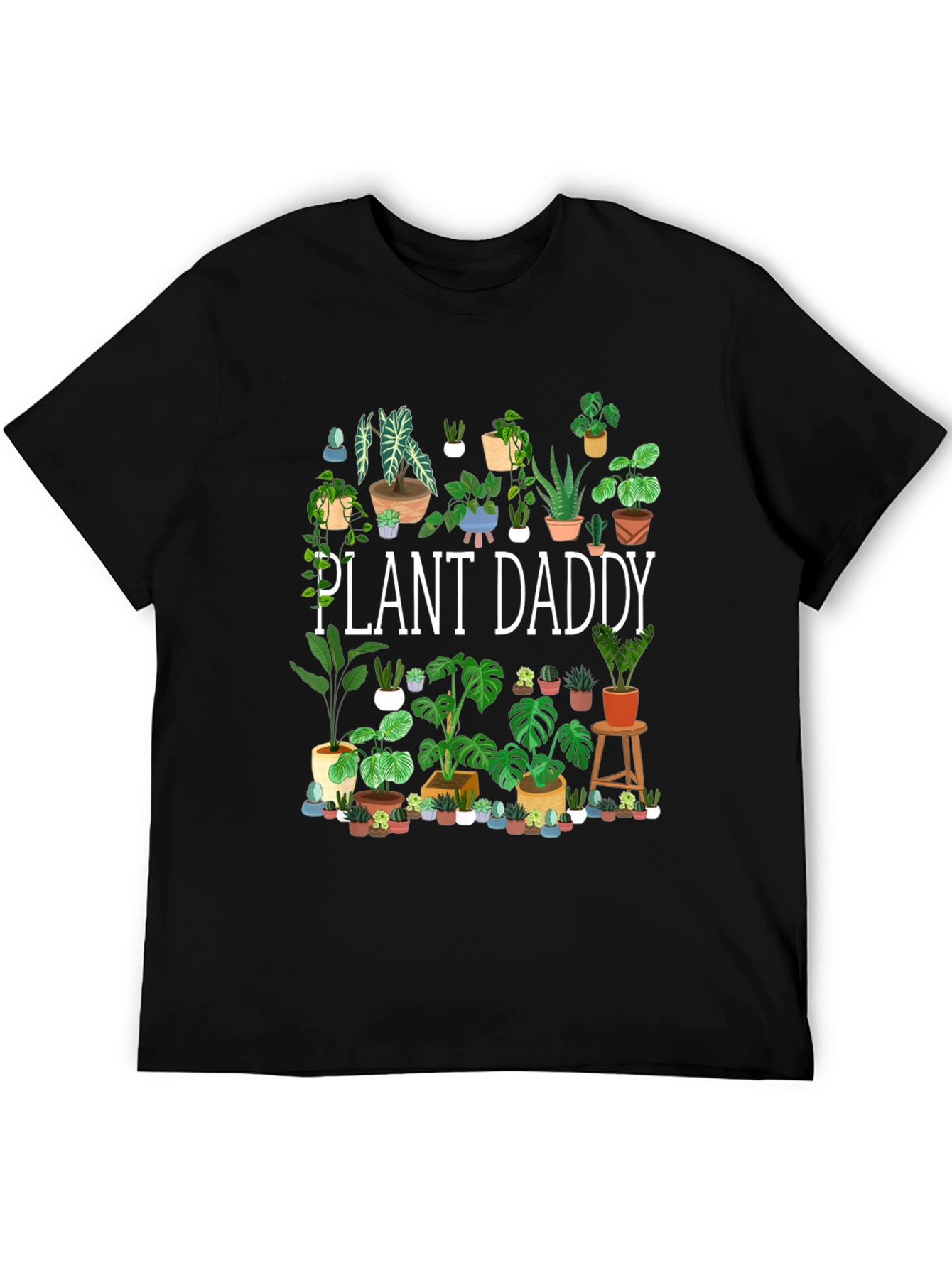 Black Plant Daddy T-Shirt - Gardener Gift view 5