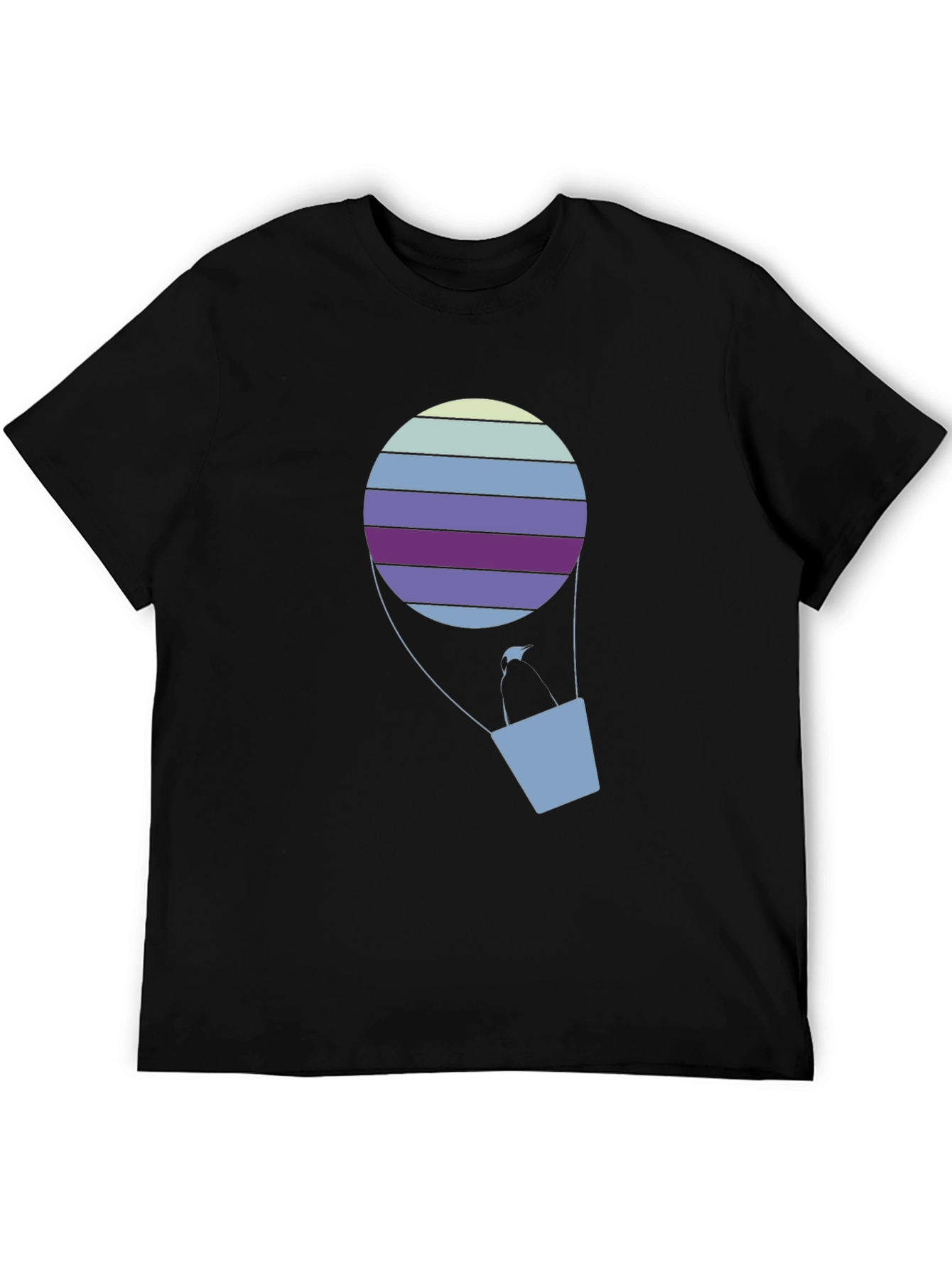 Black Striped Hot Air Balloon Graphic Tee view 5