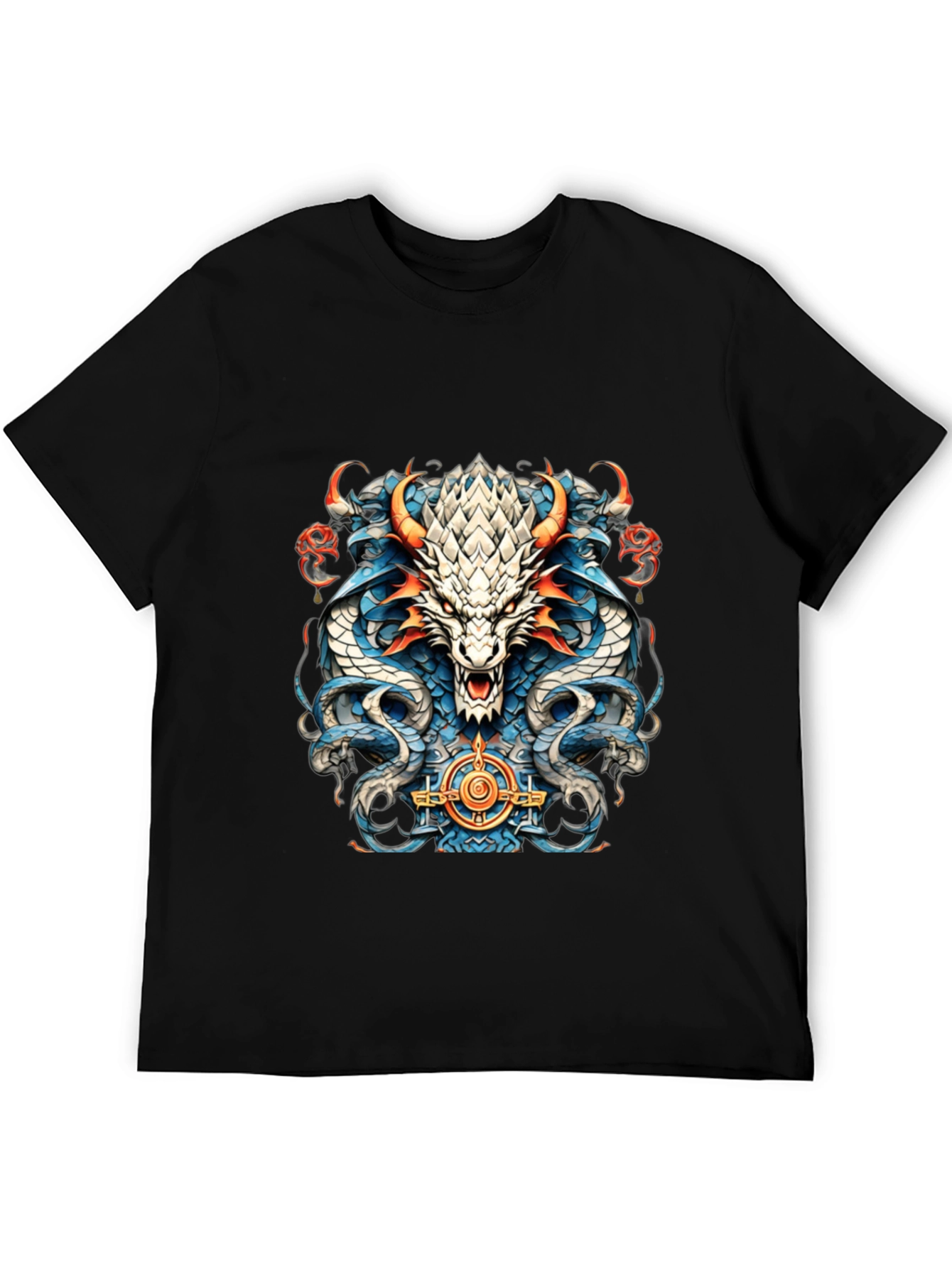 Black Dragon Graphic T-Shirt - Men's Black Tee view 5