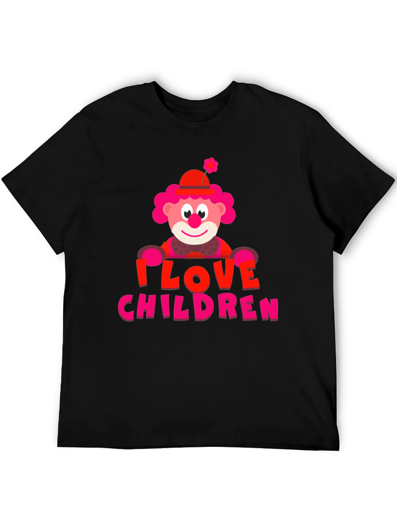 Black I Love Children Clown Graphic T-Shirt view 5