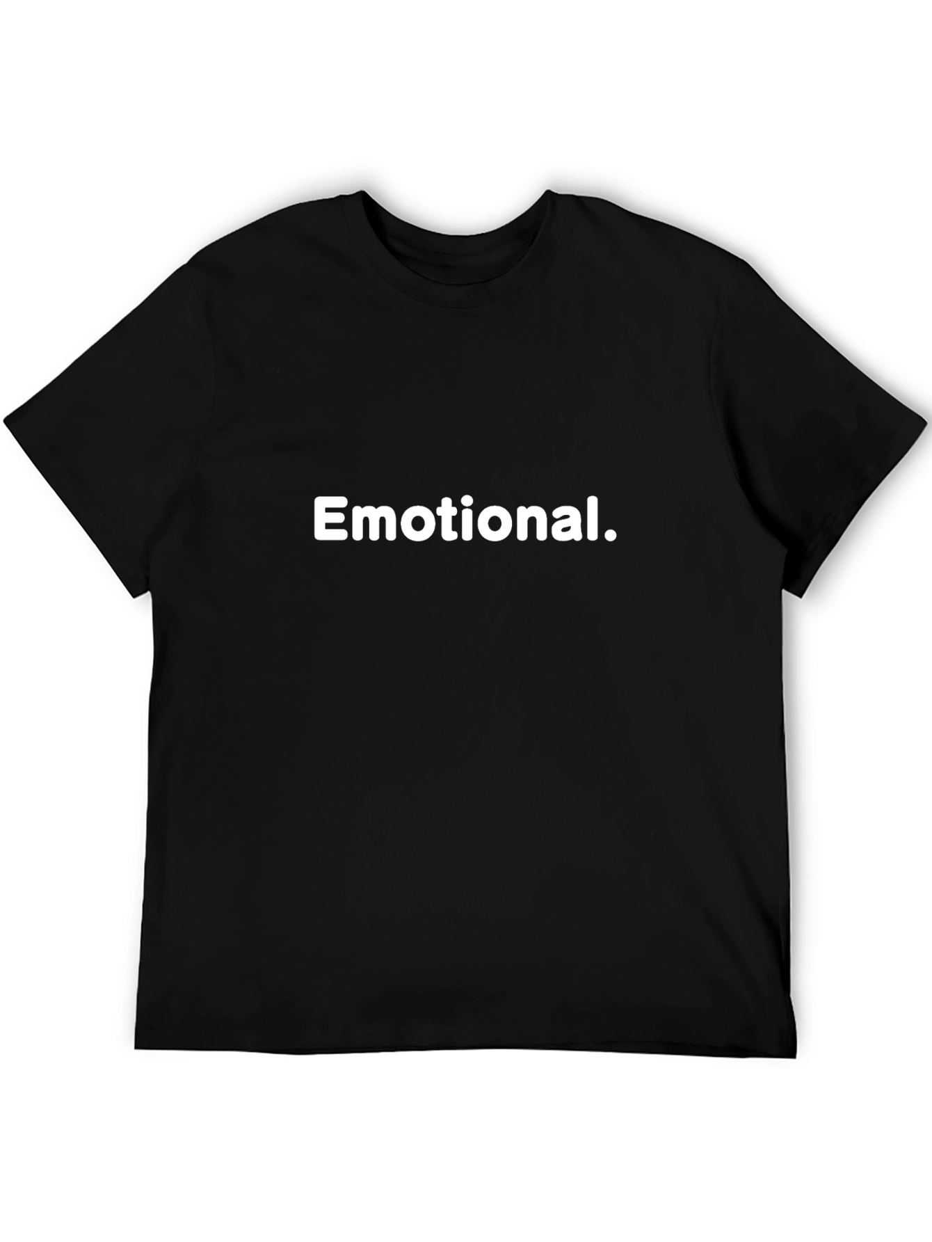 Black Emotional Statement T-Shirt - Black Crew Neck view 5