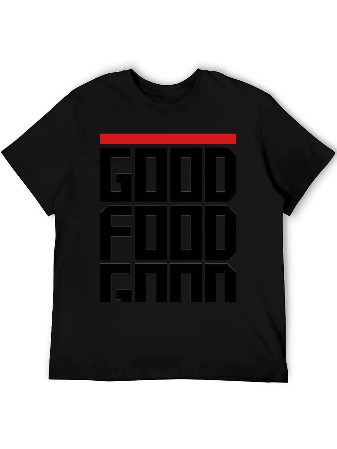 Black Good Food Gang T-Shirt - Black Graphic Tee view 5
