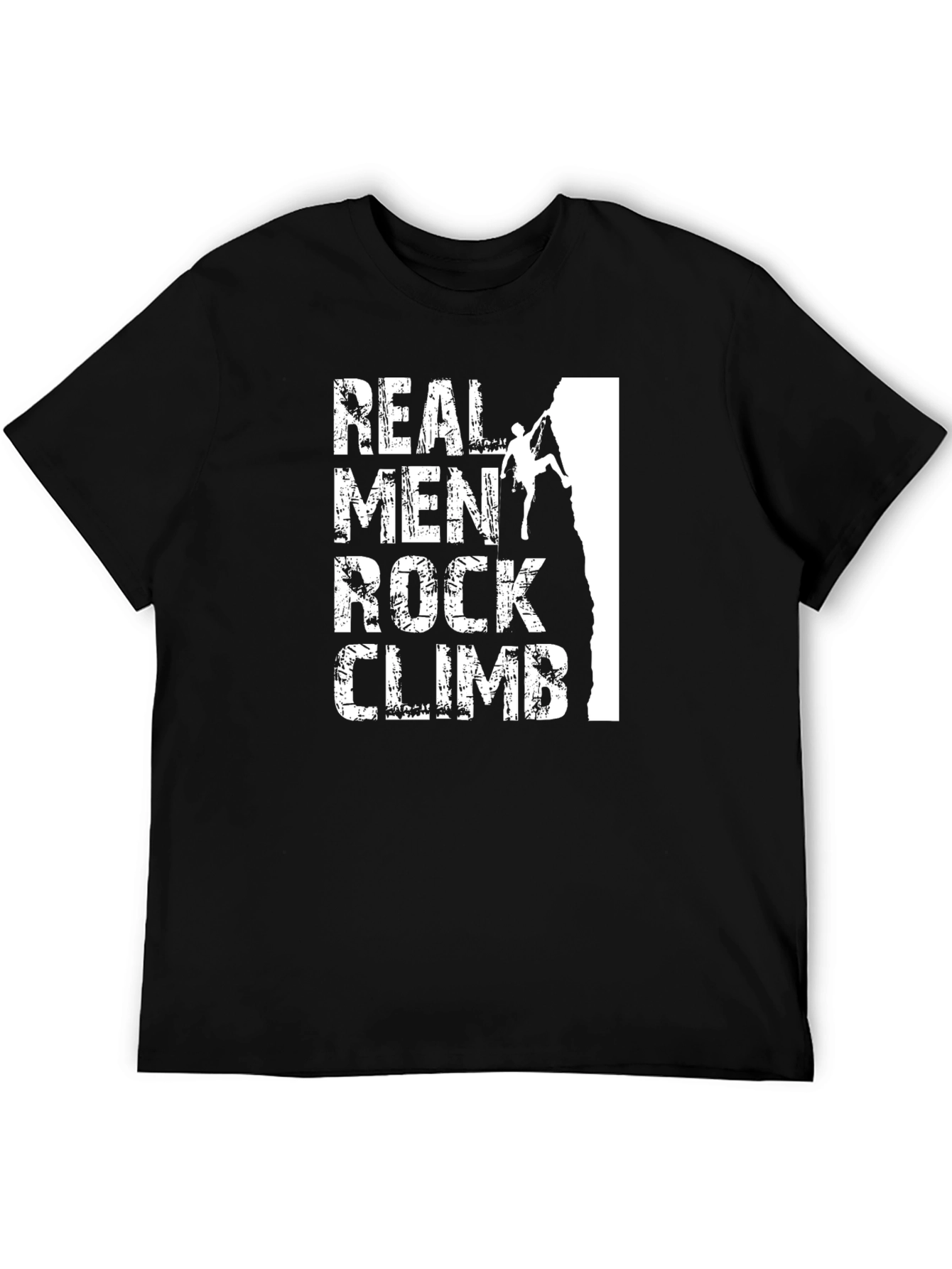 Black Real Men Rock Climb T-Shirt Black Graphic Tee view 5