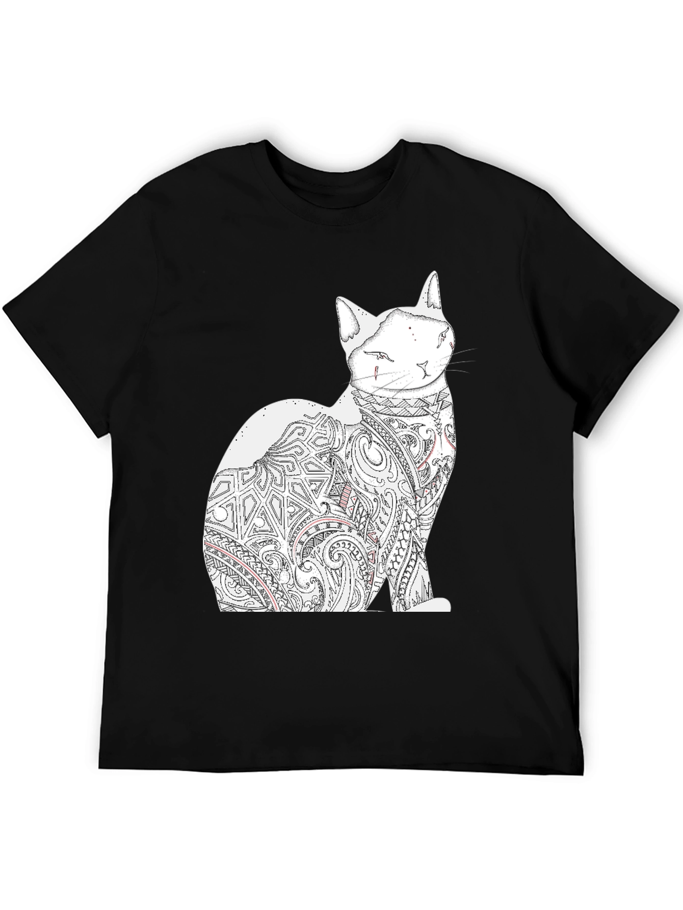 Black Cat Tattoo Graphic Print Black Tee view 5