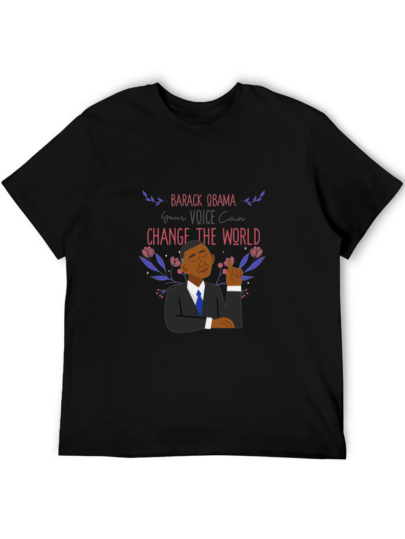 Black Barack Obama Change The World Graphic T-Shirt view 5