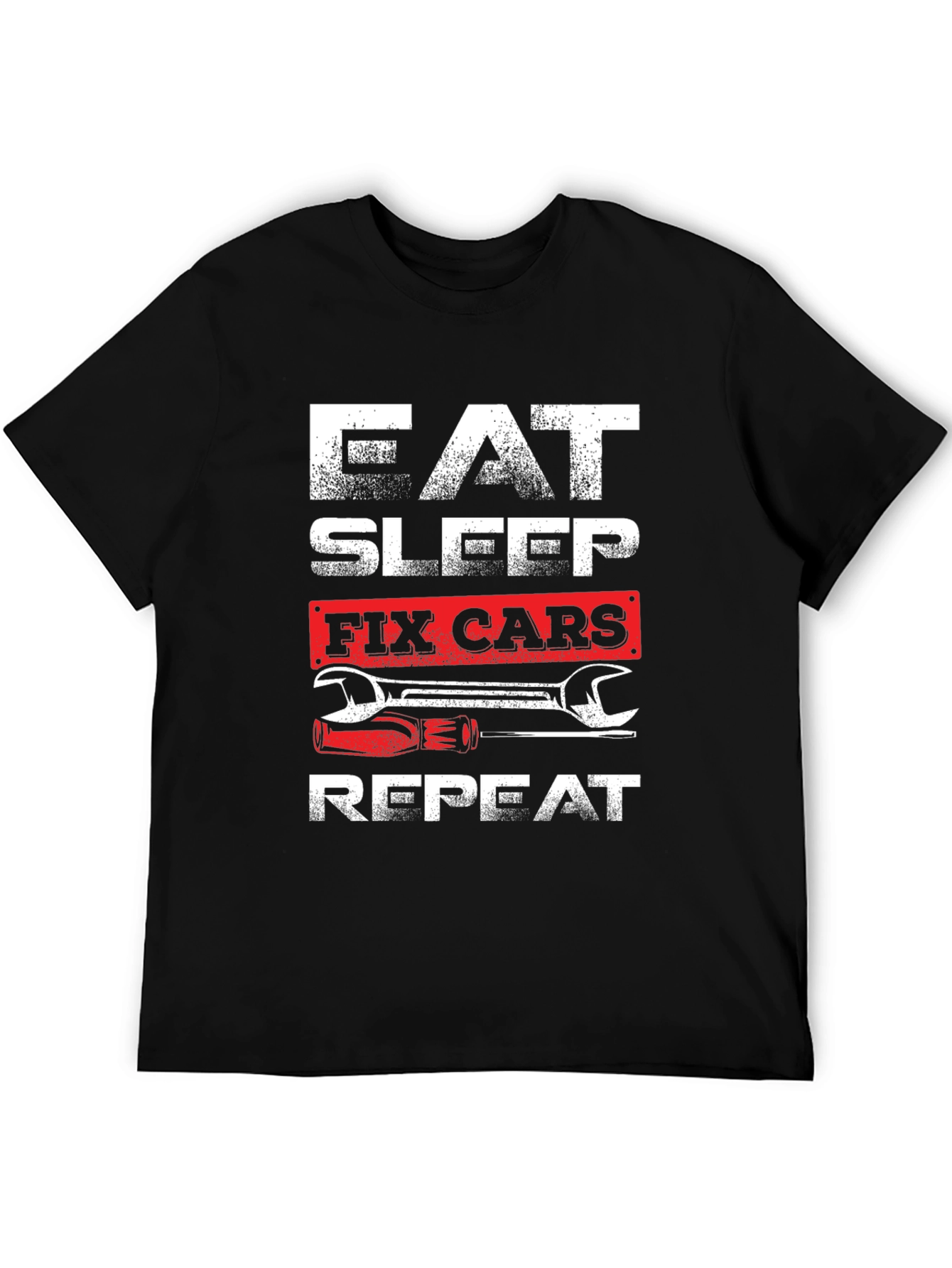 Eat Sleep Fix Cars Repeat Graphic T-Shirt - 5