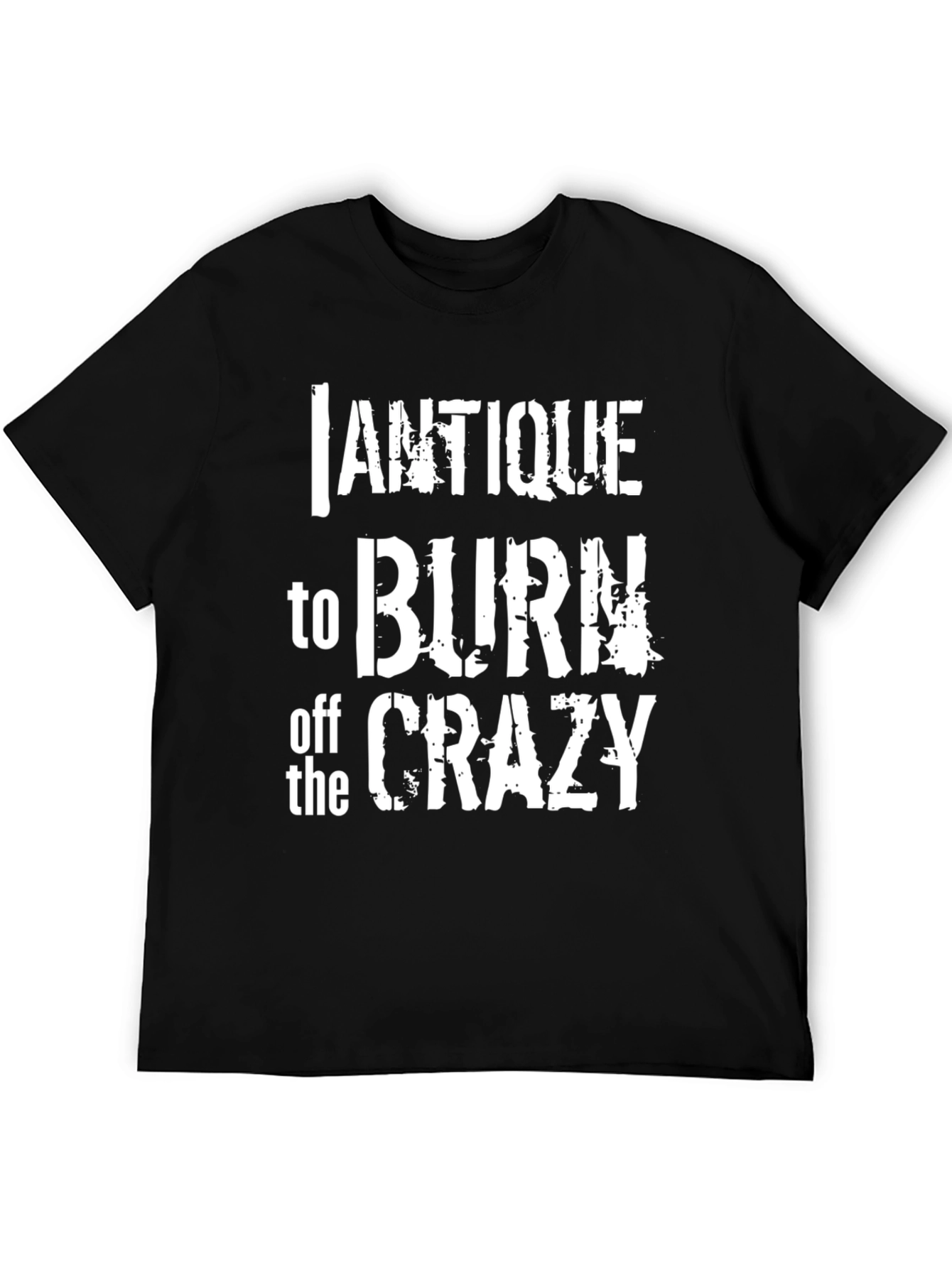 Black Antique Burn Off Crazy Graphic Tee - Black view 5