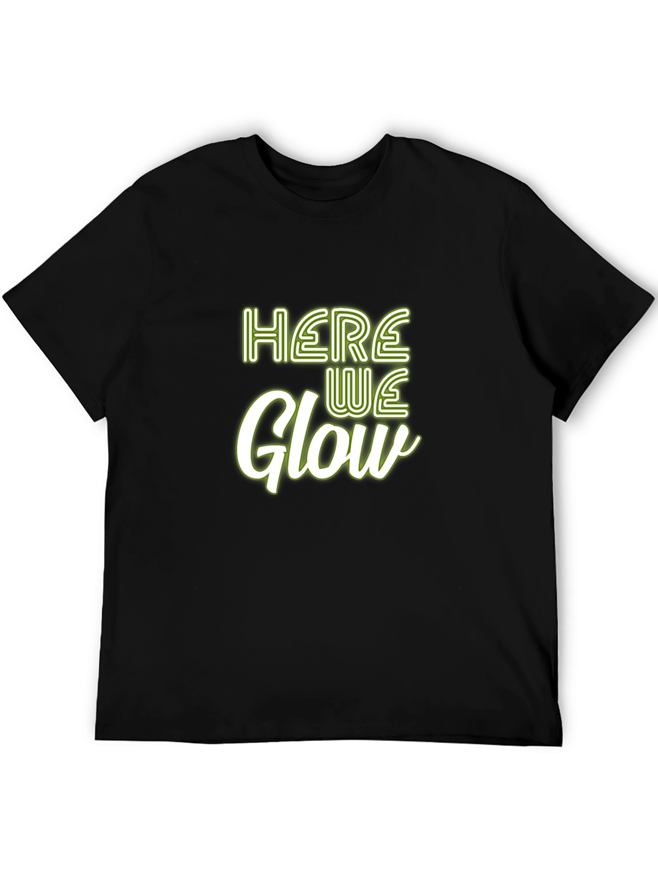 Black Here We Glow Graphic Tee - Soft Cotton Blend view 5