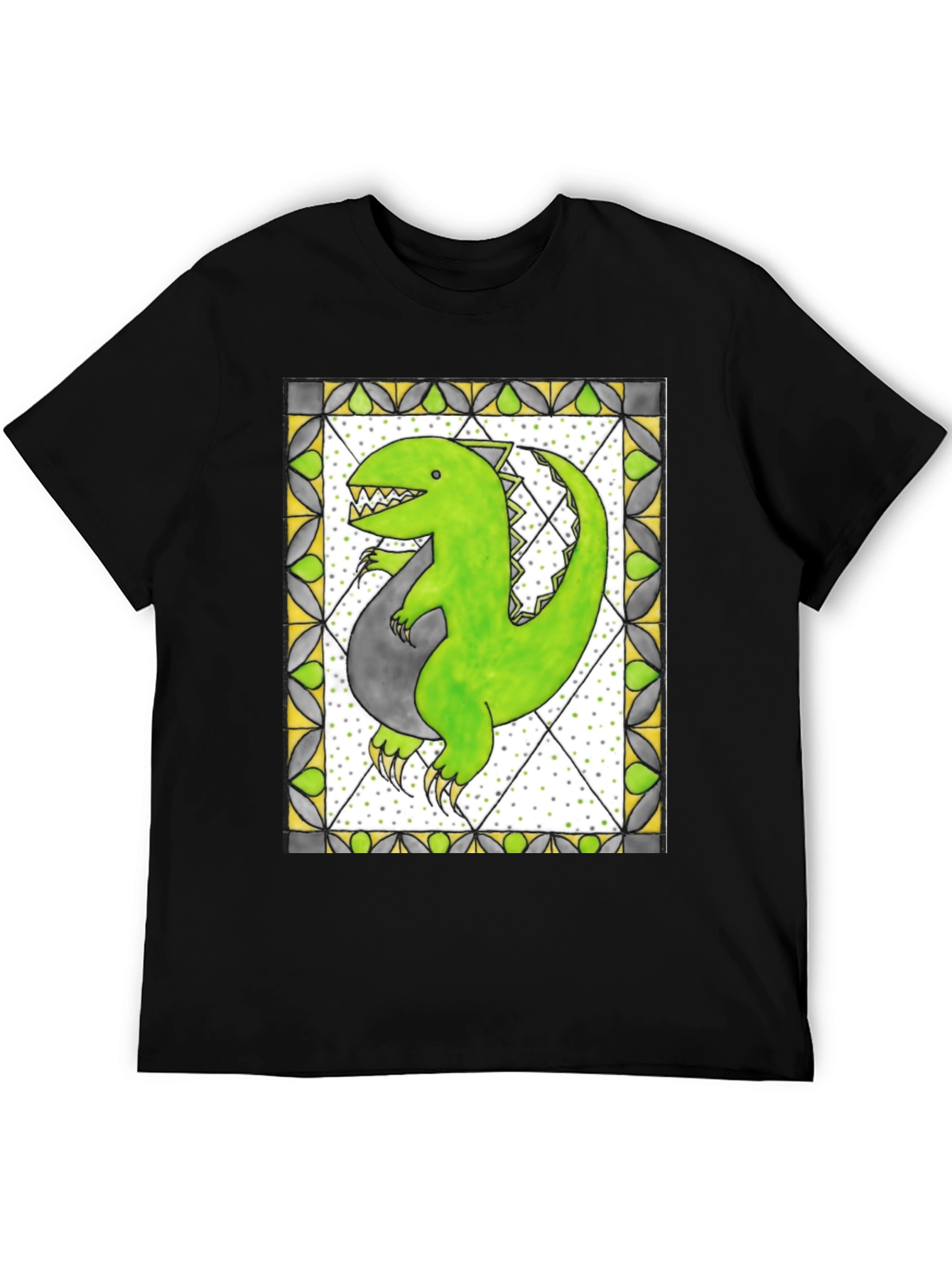 Black Dinosaur Graphic Tee - Unique Design view 5