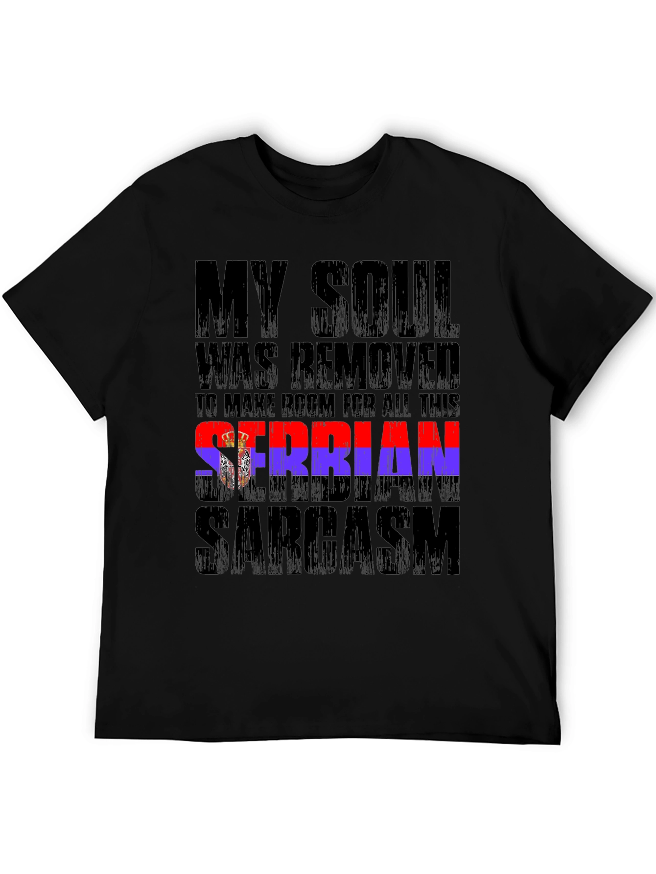 Black Serbian Sarcasm Graphic T-Shirt view 5
