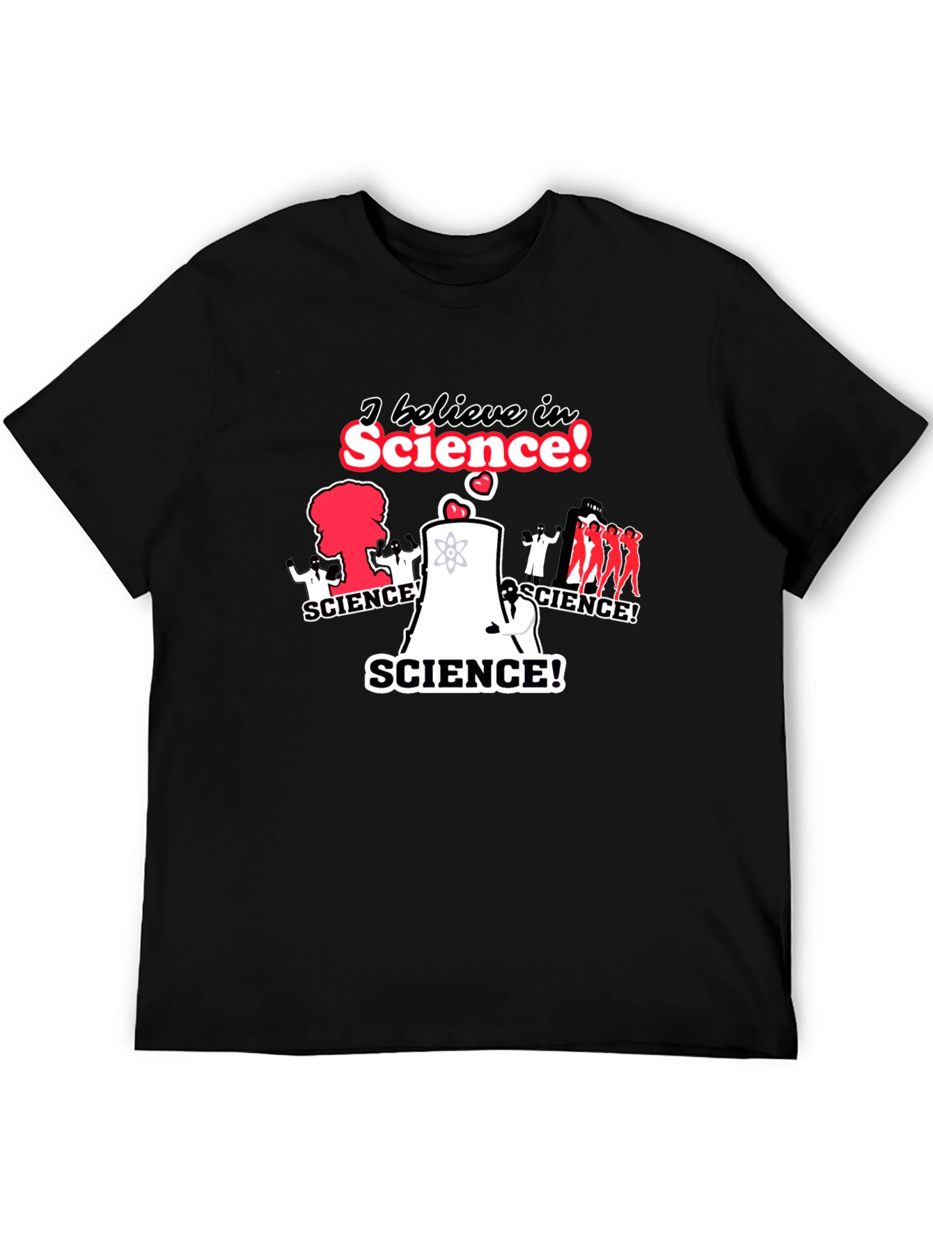 Black I Believe in Science! T-Shirt - Black view 5