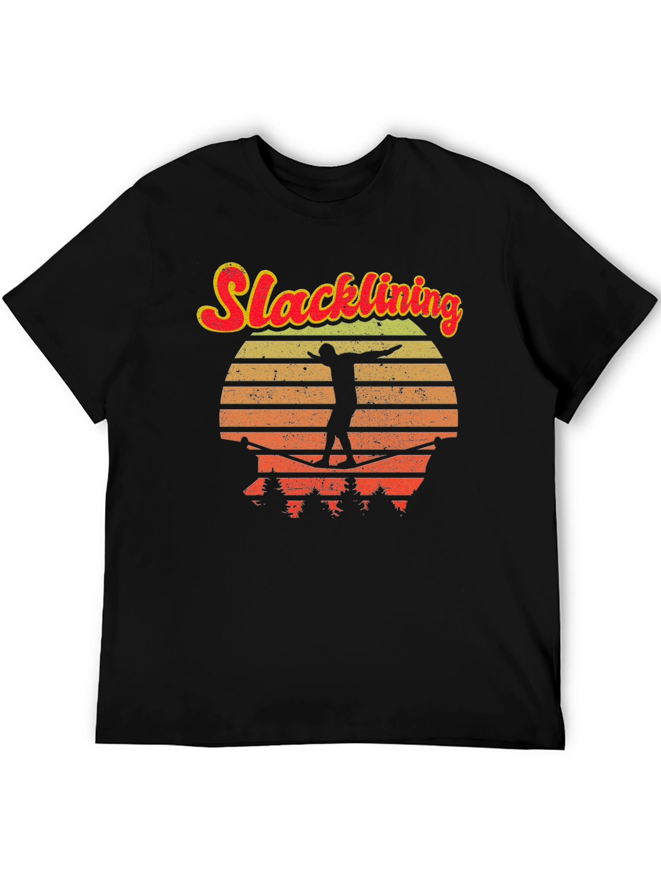 Black Retro Slacklining T-Shirt view 5