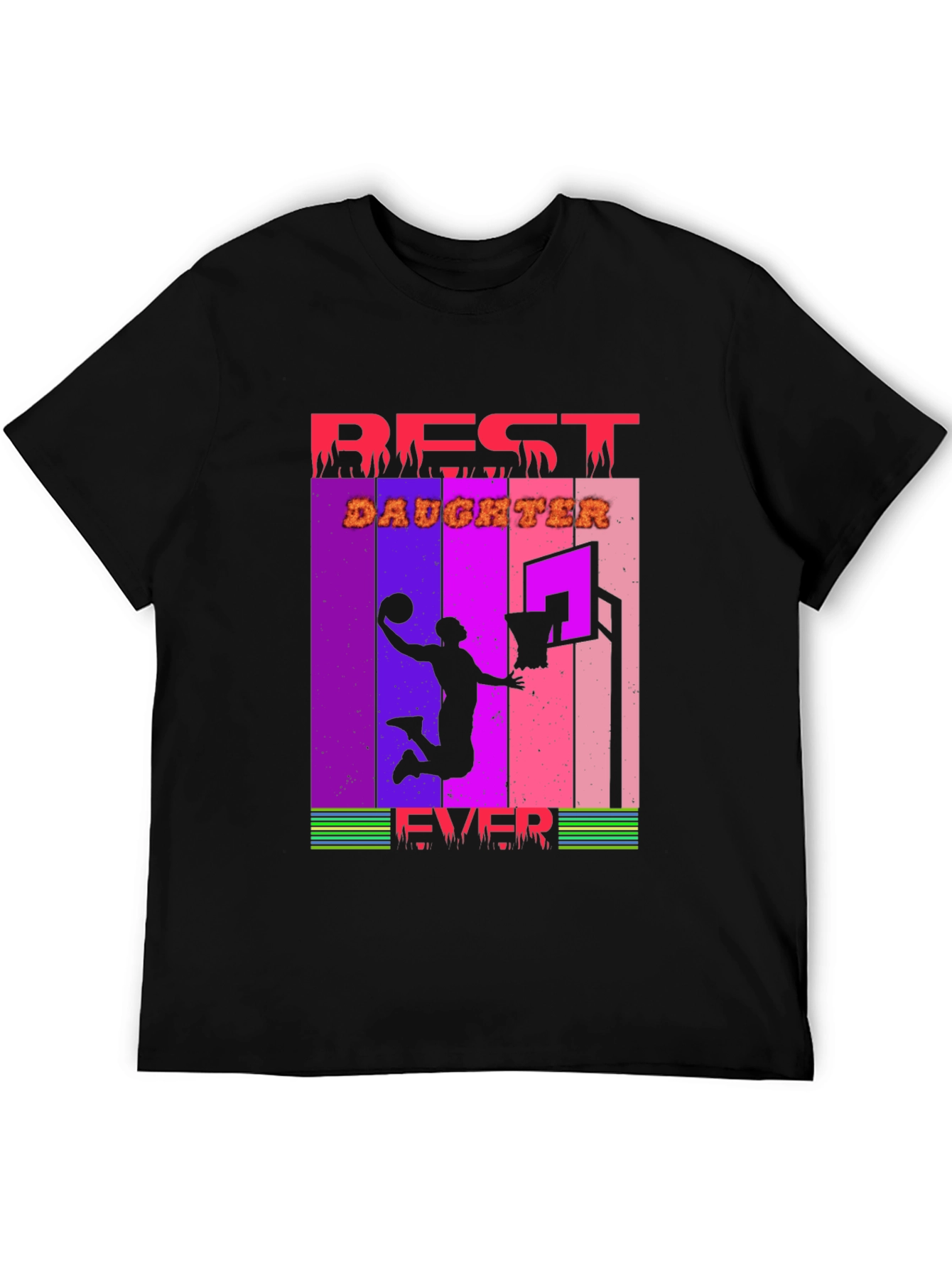 Black Best Daughter Ever Basketball Graphic T-Shirt view 5