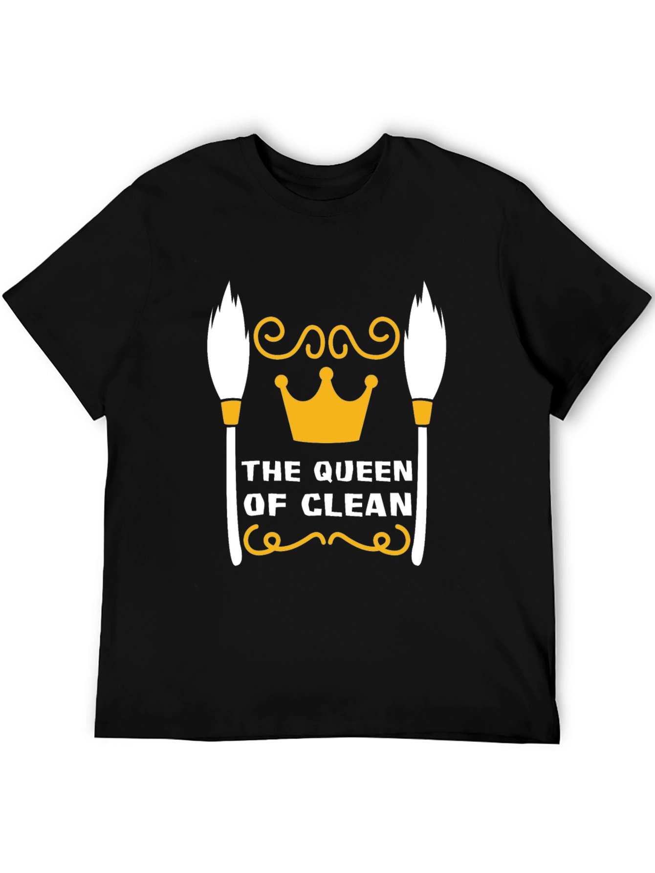 Black Queen of Clean T-Shirt - Funny Cleaning Shirt view 5