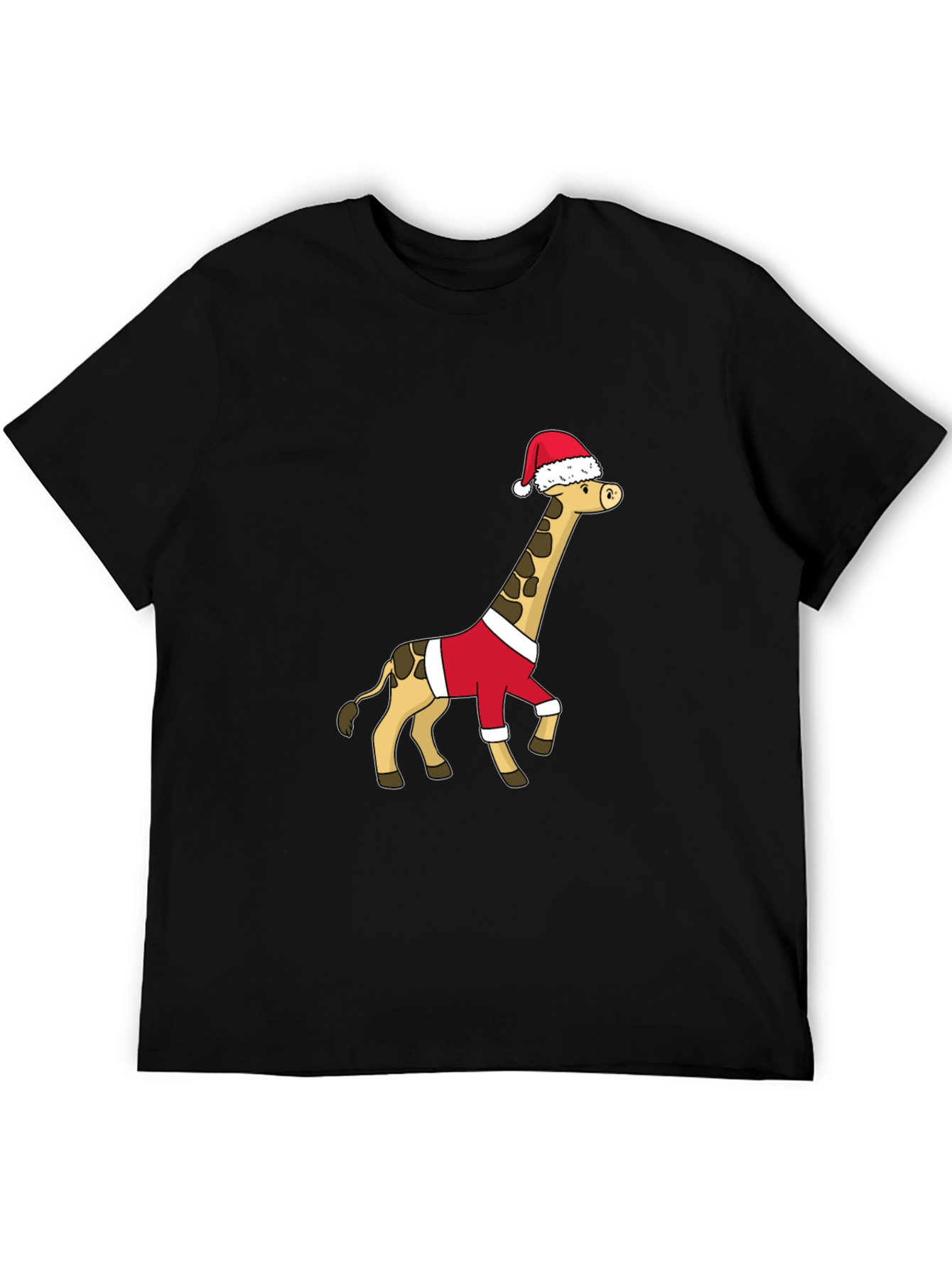 Black Festive Giraffe Santa Shirt - Holiday Cheer view 5