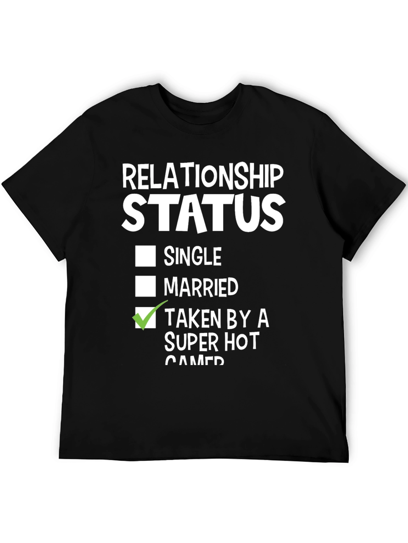 Black Relationship Status: Taken By A Super Hot Gamer T-Shirt view 5