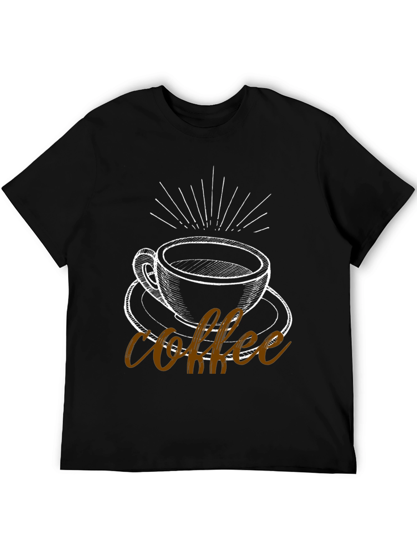 Black Coffee Graphic Tee - Black Cotton Blend T-Shirt view 5